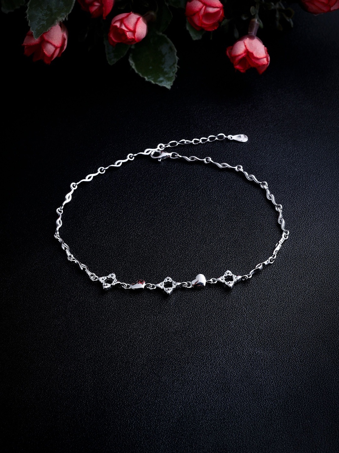 

DIAVO Rhodium-Plated Anklet, Silver