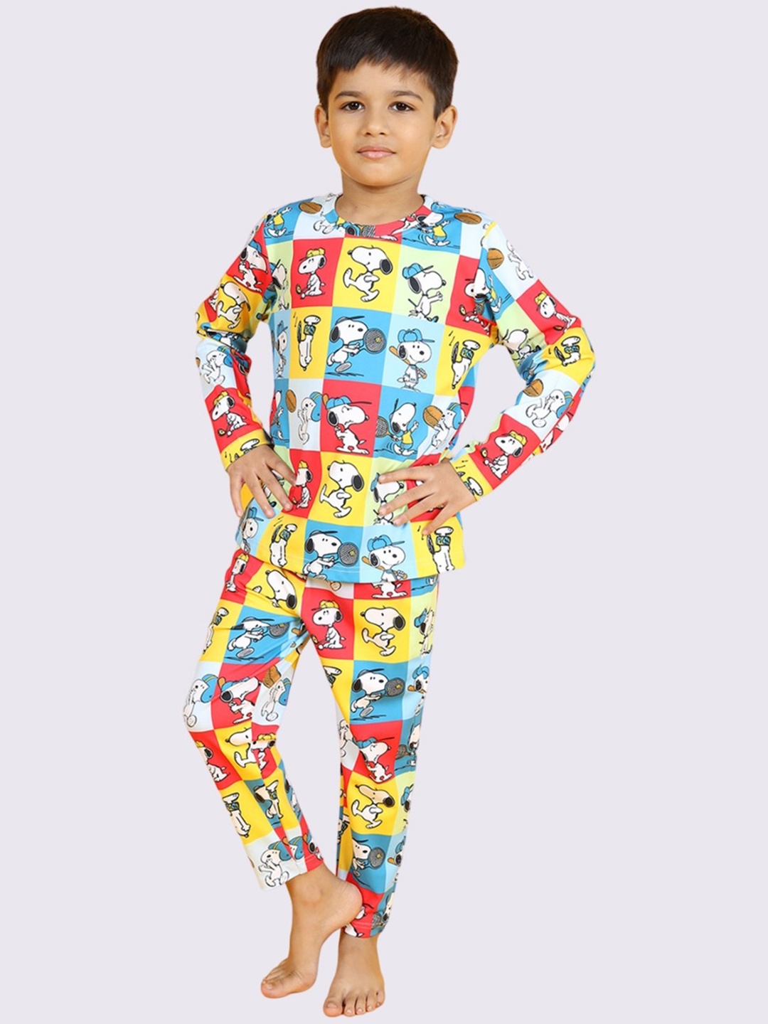 

YK X Minute Mirth Boys Printed Night suit, Multi