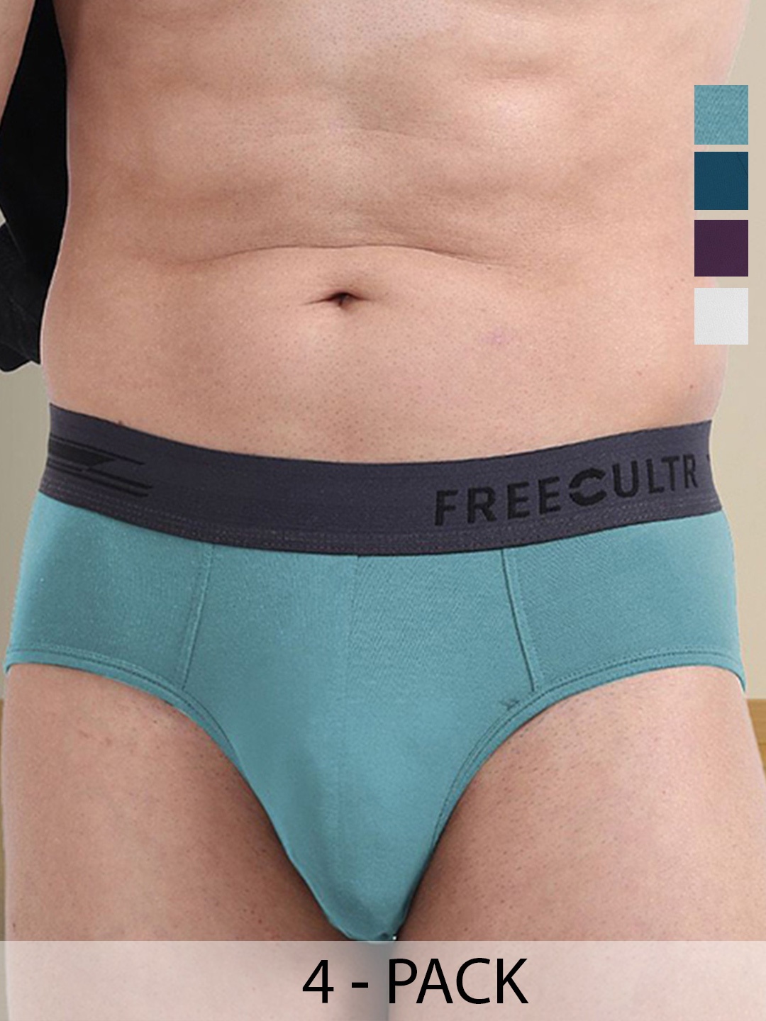 

FREECULTR Pack Of 4 Breathable Basic Briefs, White