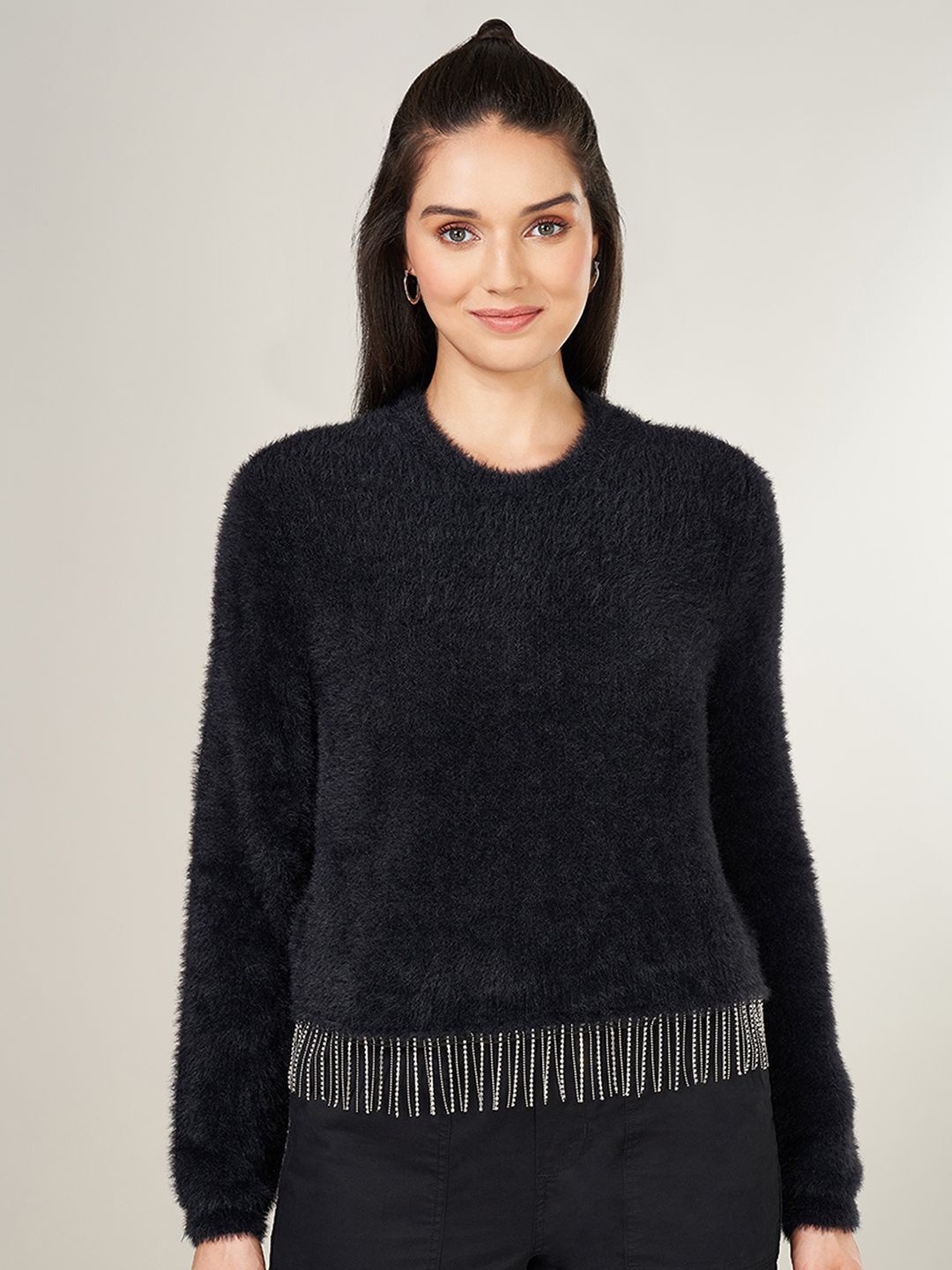 

Honey by Pantaloons Women Long Sleeves Pullover, Black