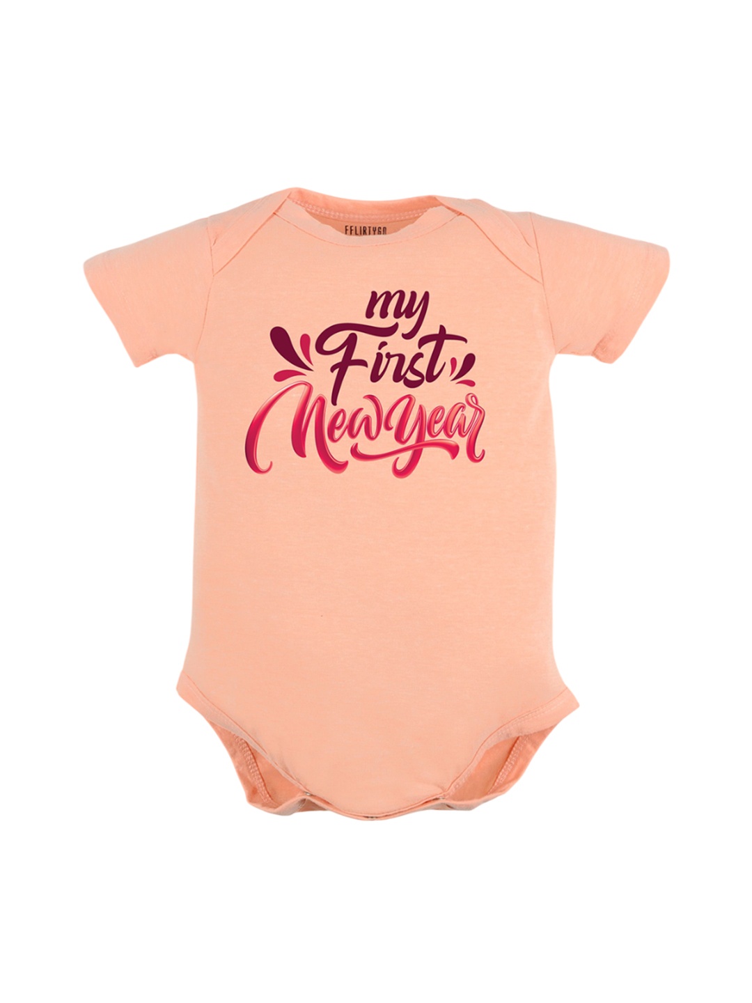 

FFLIRTYGO Infants Printed Cotton Bodysuits, Peach