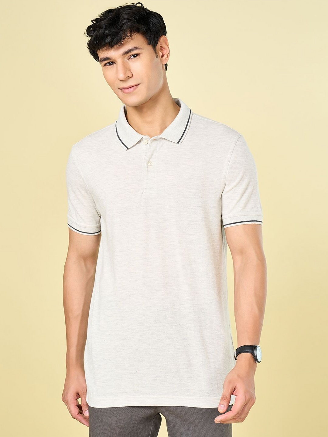 

BYFORD by Pantaloons Men Applique Slim Fit T-shirt, Grey