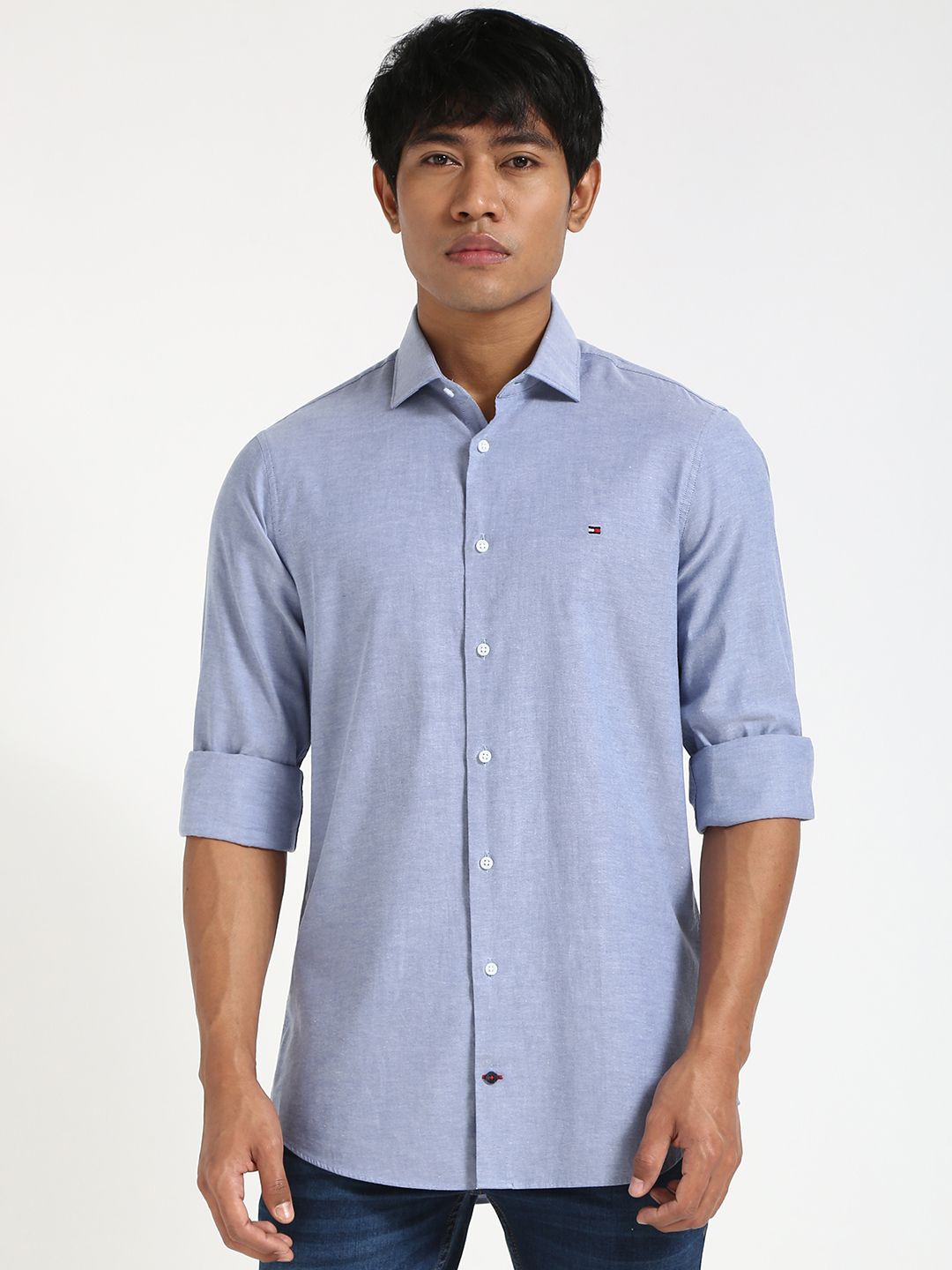 

Tommy Hilfiger Men Opaque Casual Shirt, Blue