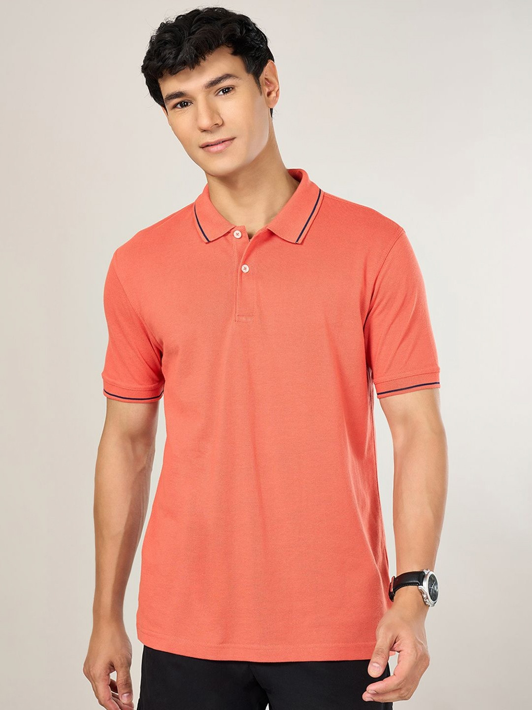 

BYFORD by Pantaloons Men Pockets Slim Fit T-shirt, Orange