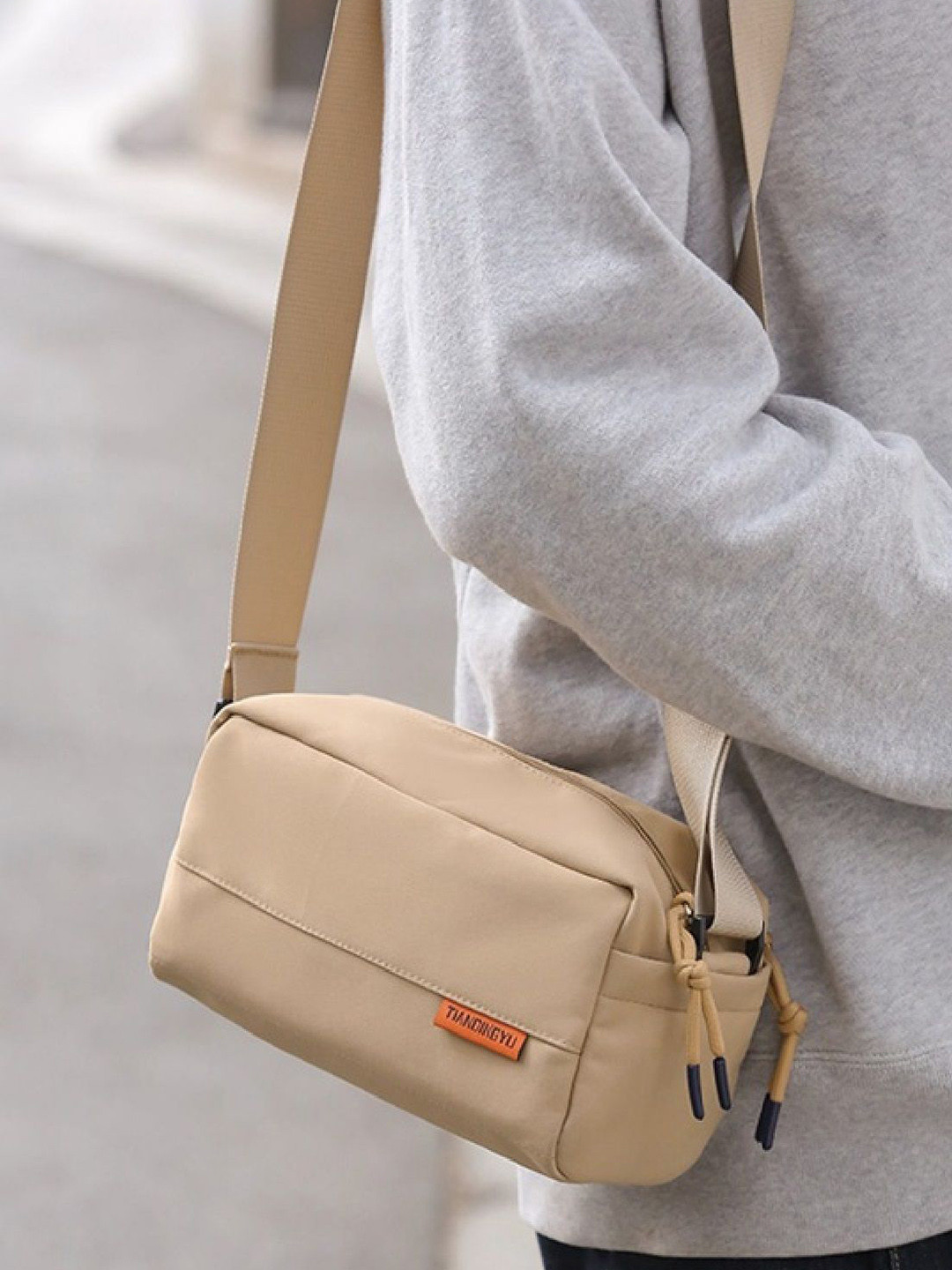 

StyleCast Beige Structured Sling Bag