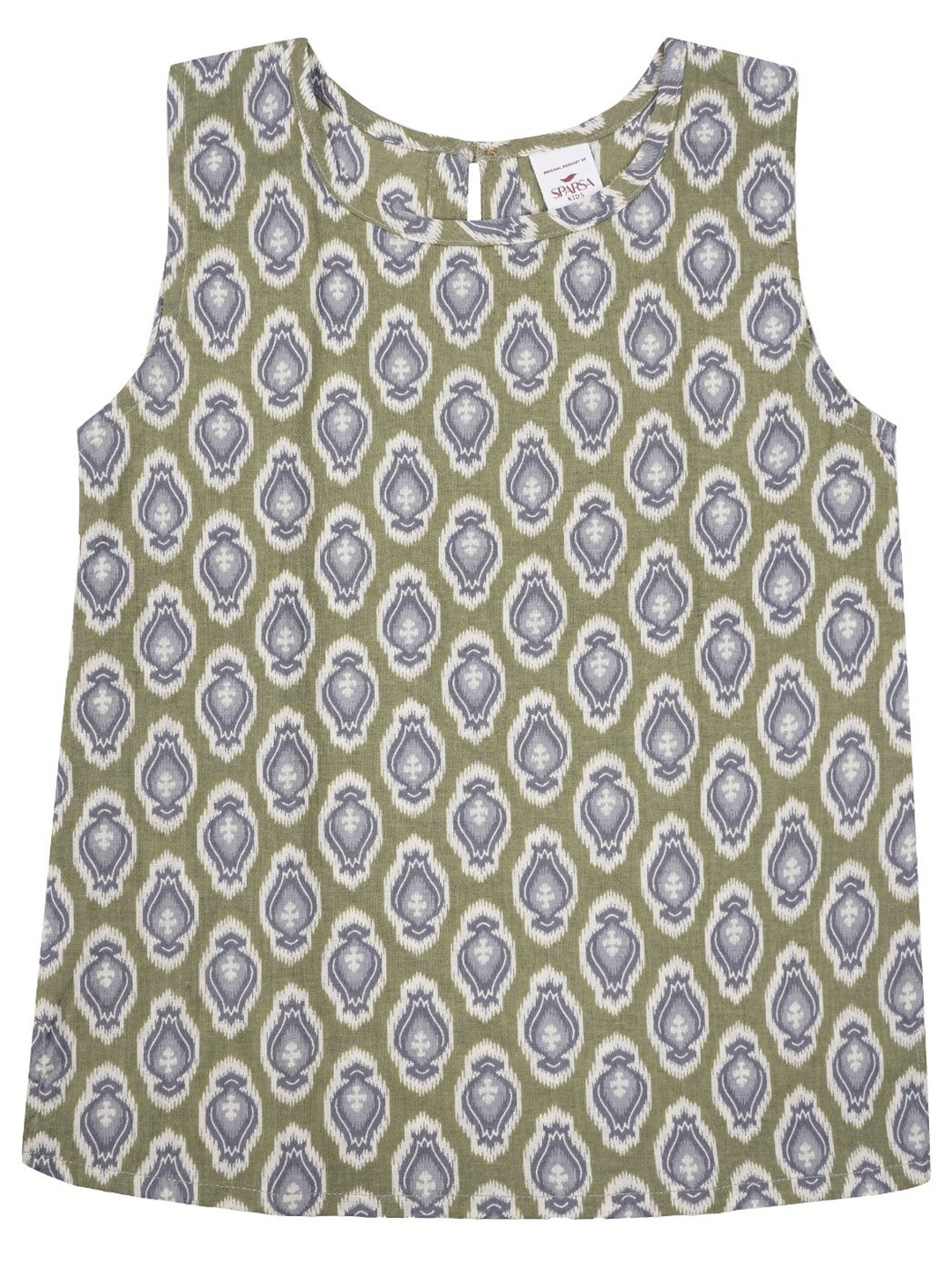 

SPARSA Print Cotton Top, Green