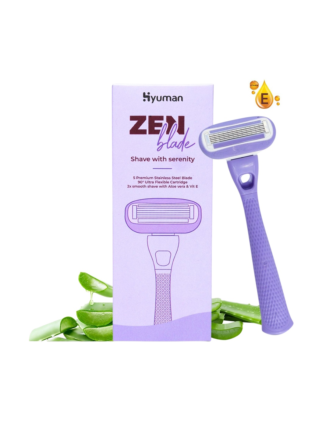 

HYUMAN Aloe Vera & Vitamin E Zen Body Razor, Purple