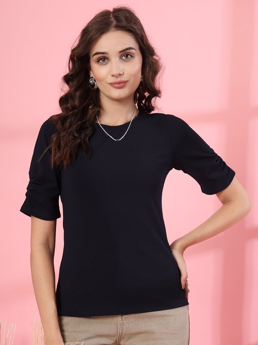 

STYLECAST X KASSUALLY Top, Navy blue