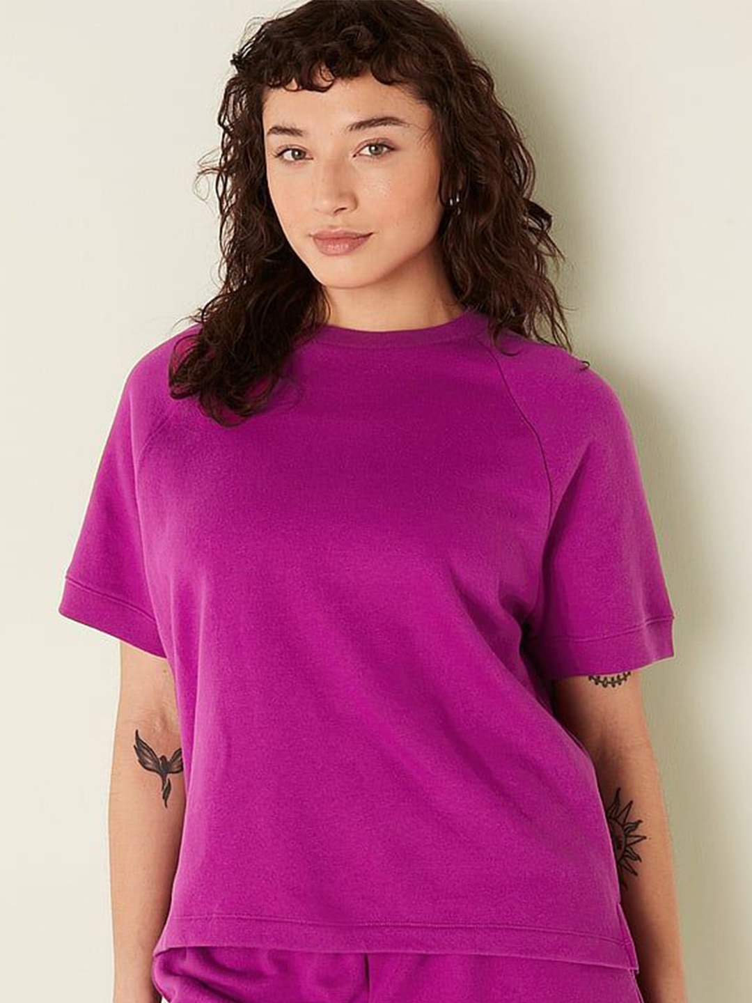 

Victoria's Secret Women Round Neck Sweatshirt, Magenta
