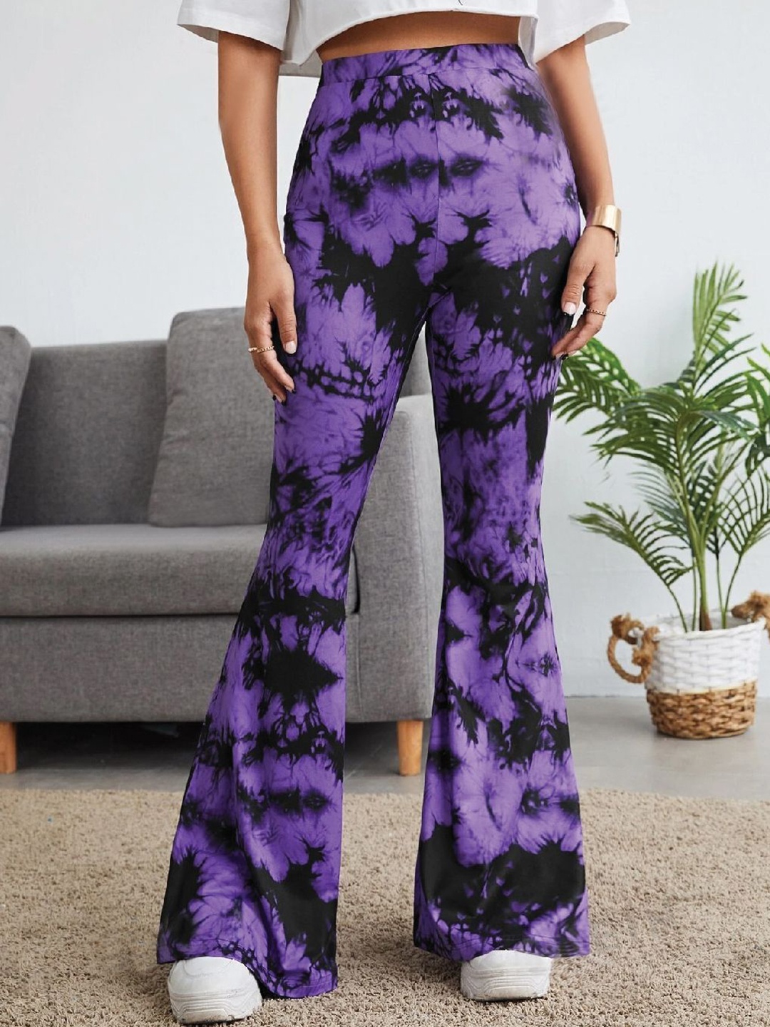 

TANDUL Women Printed Original Trousers, Purple