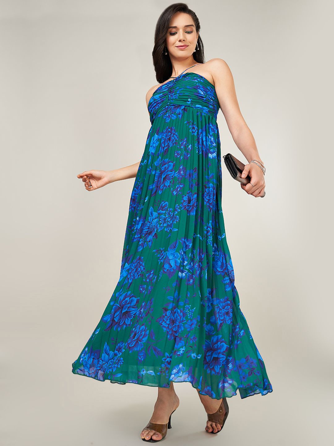 

Honey by Pantaloons Floral Print Maxi Dress, Green