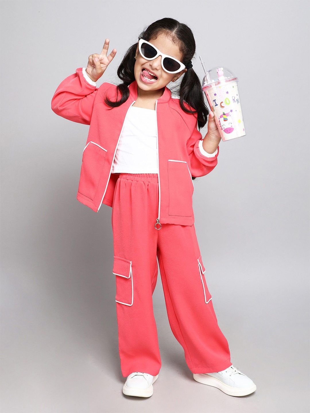 

taffykids Girls T-shirt with Trousers, Pink