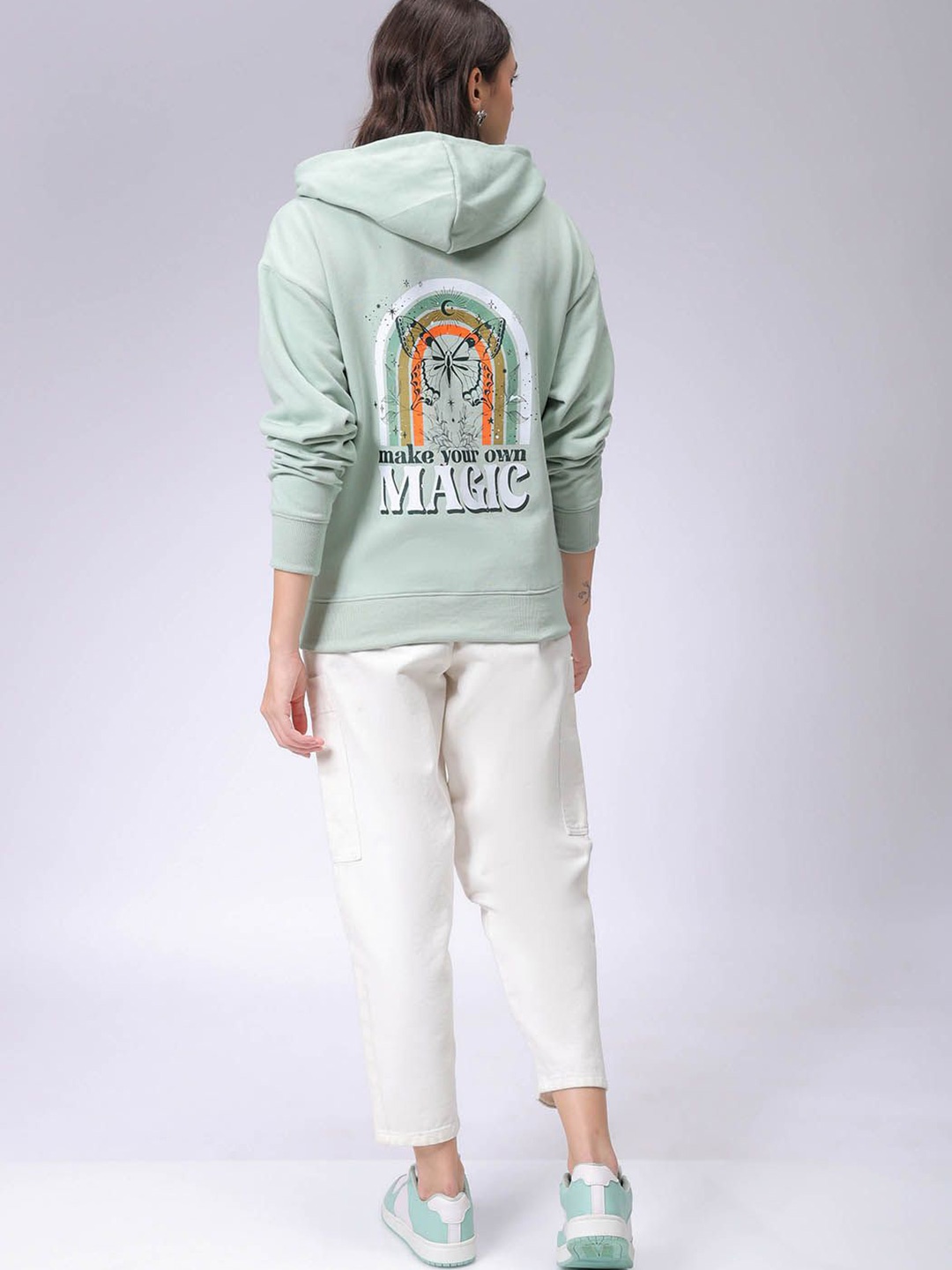 

Freehand by The Indian Garage Co Women Printed Pullover Sweatshirt, Green