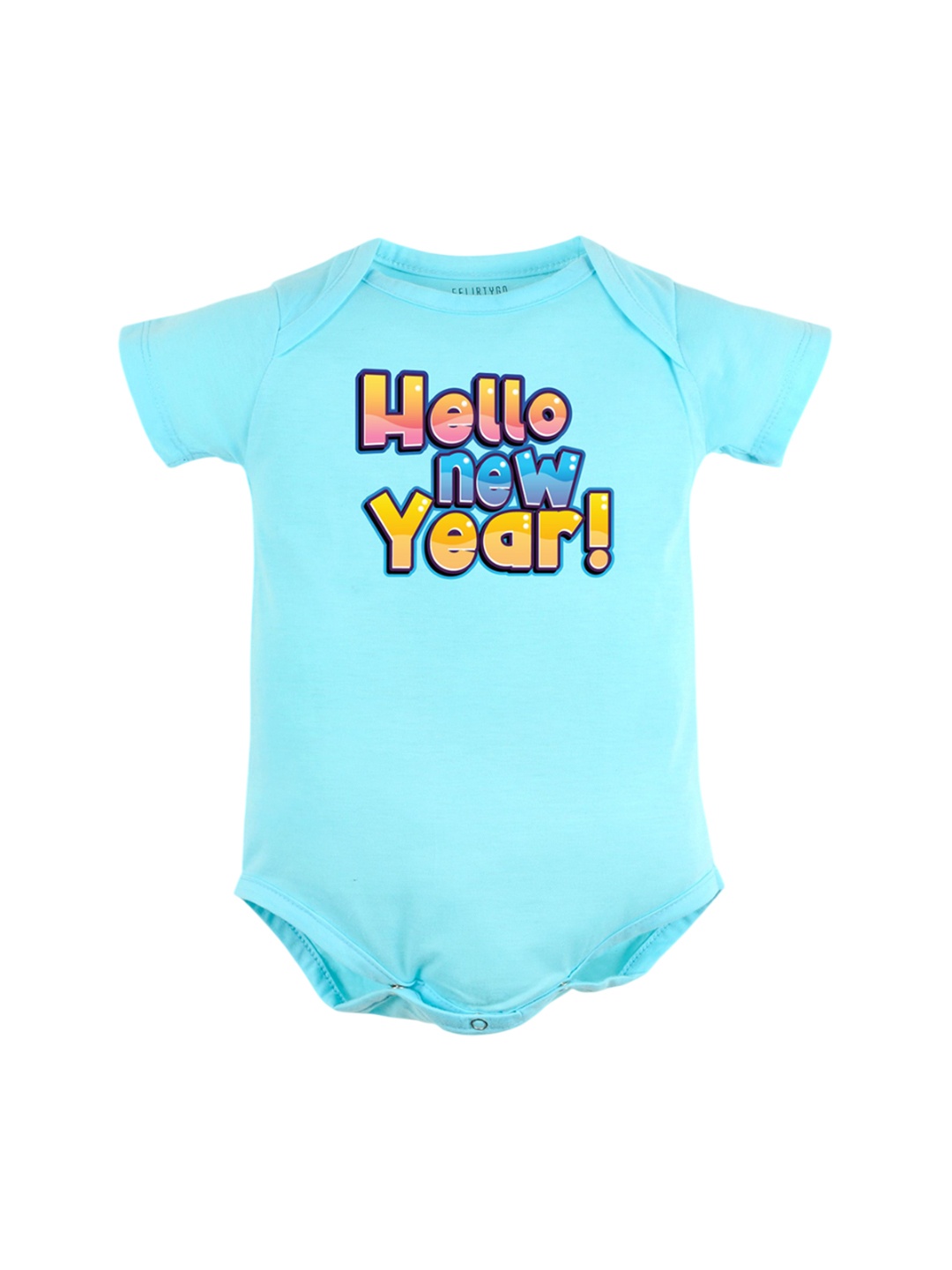 

FFLIRTYGO Infants Printed Pure Cotton Bodysuit, Turquoise blue