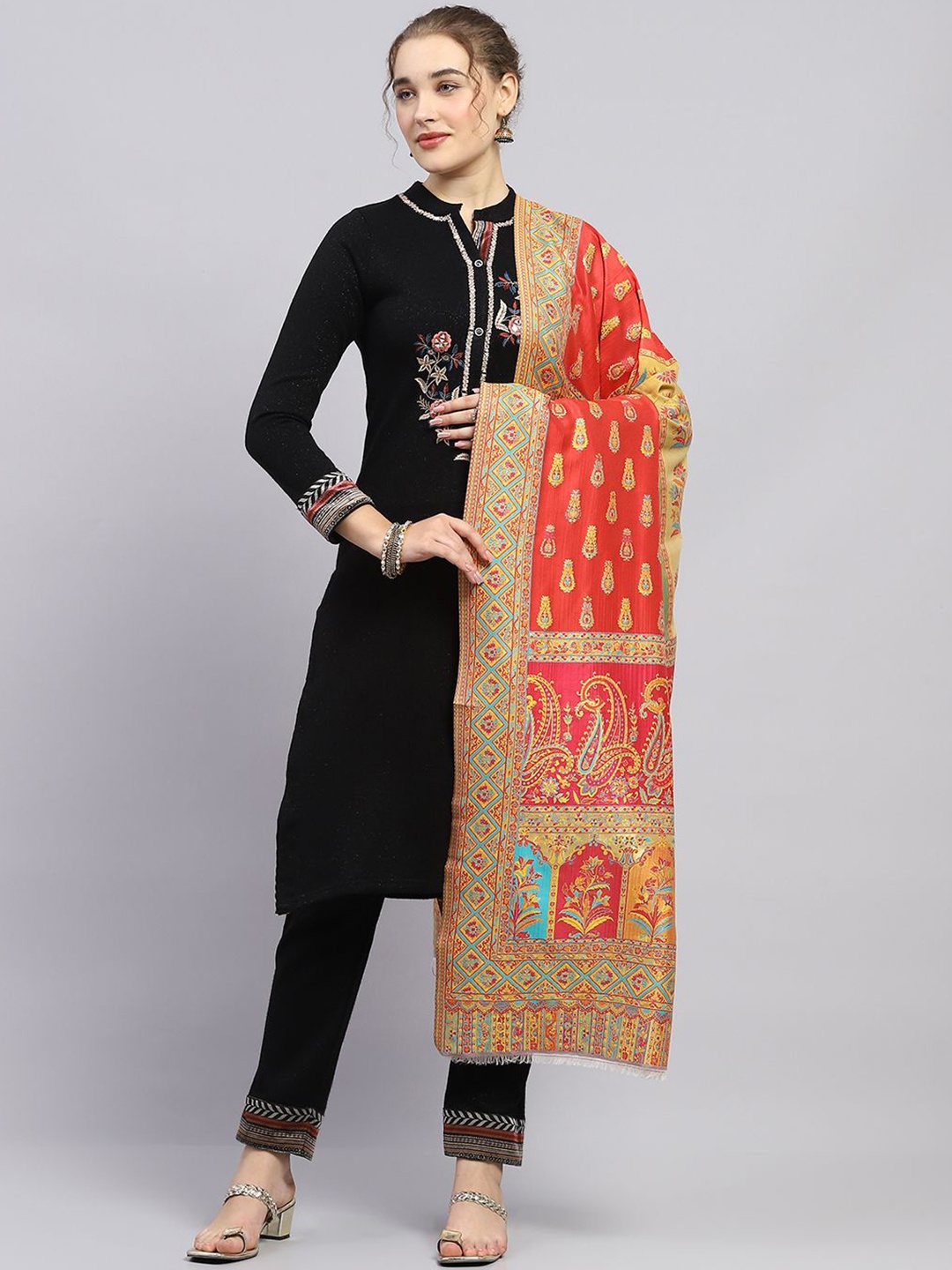 

Monte Carlo Women Ethnic Motifs Printed Shawl, Pink