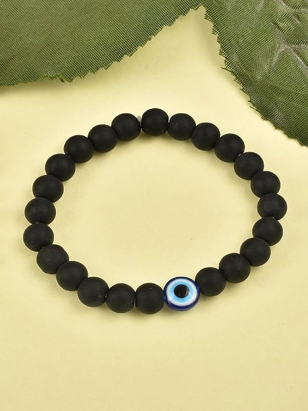 

RUHI COLLECTION Unisex Wood Onyx Charm Bracelet, Black