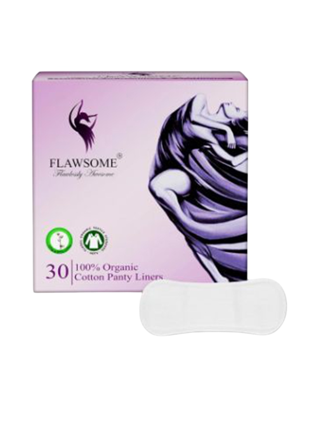 

Flawsome Pure Cotton Panty Liners - 30 Pcs, White