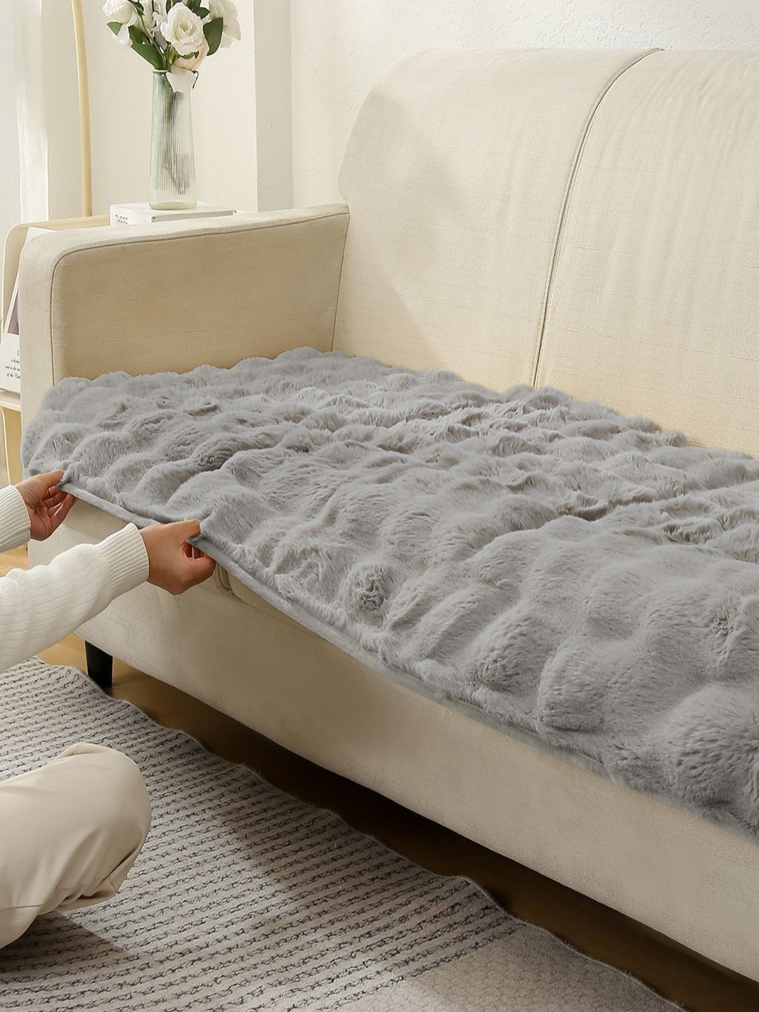 

HOKIPO Grey 2 Seater Sofa Cover