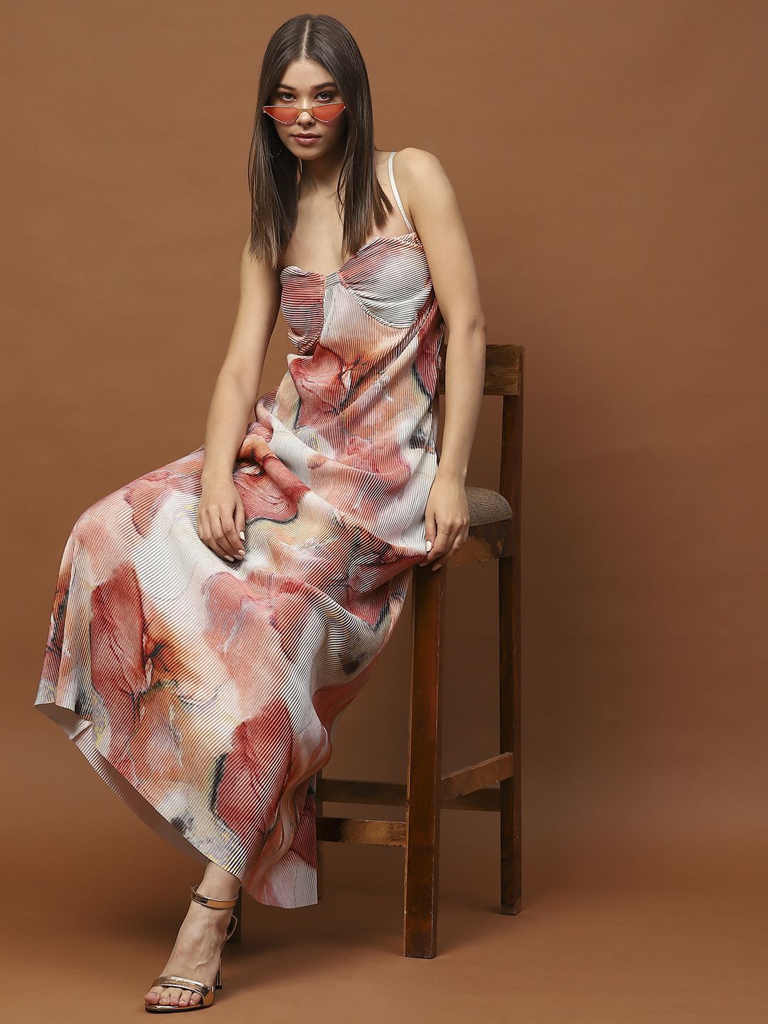 

StyleCast X SERA Print A-Line Maxi Dress, Rust