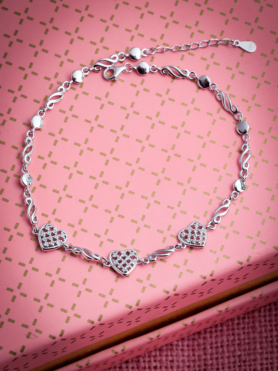 

DIAVO Rhodium-Plated Anklet, Silver