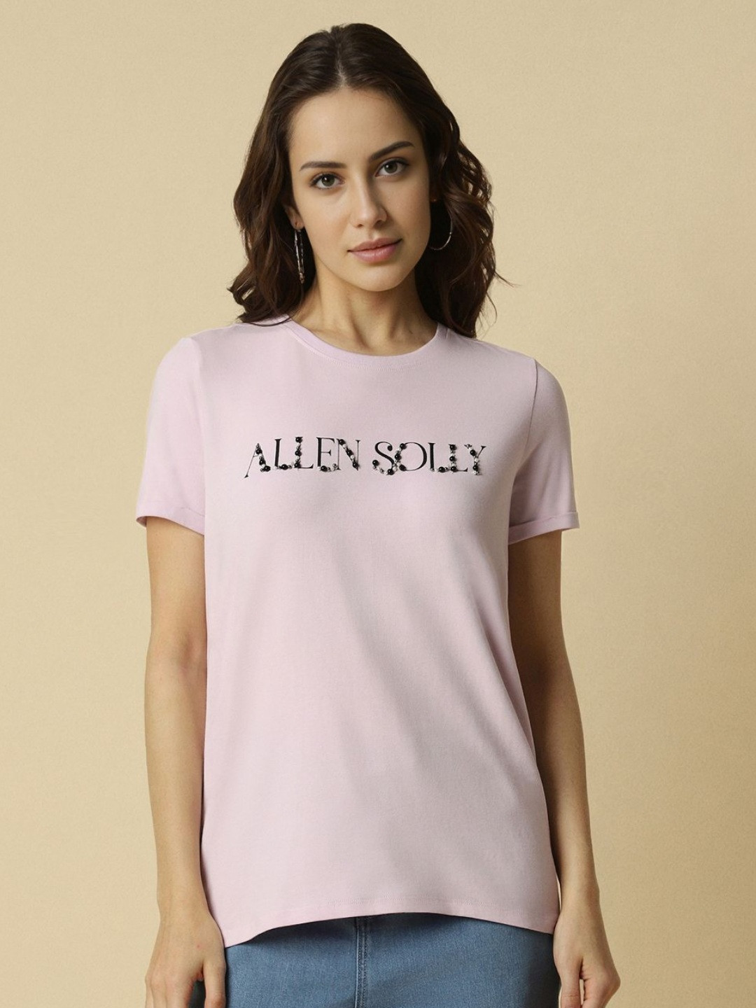 

Allen Solly Woman Women Brand Logo Printed T-shirt, Pink