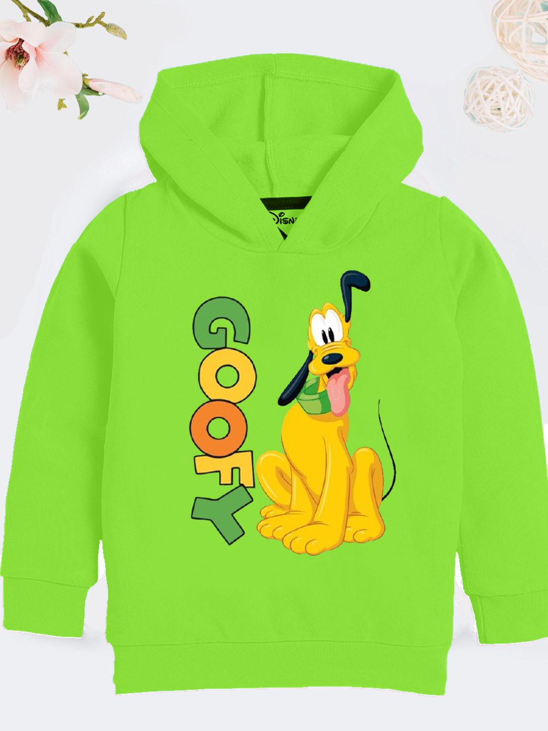 

YK Disney Boys Printed Hooded Sweatshirt, Lime green