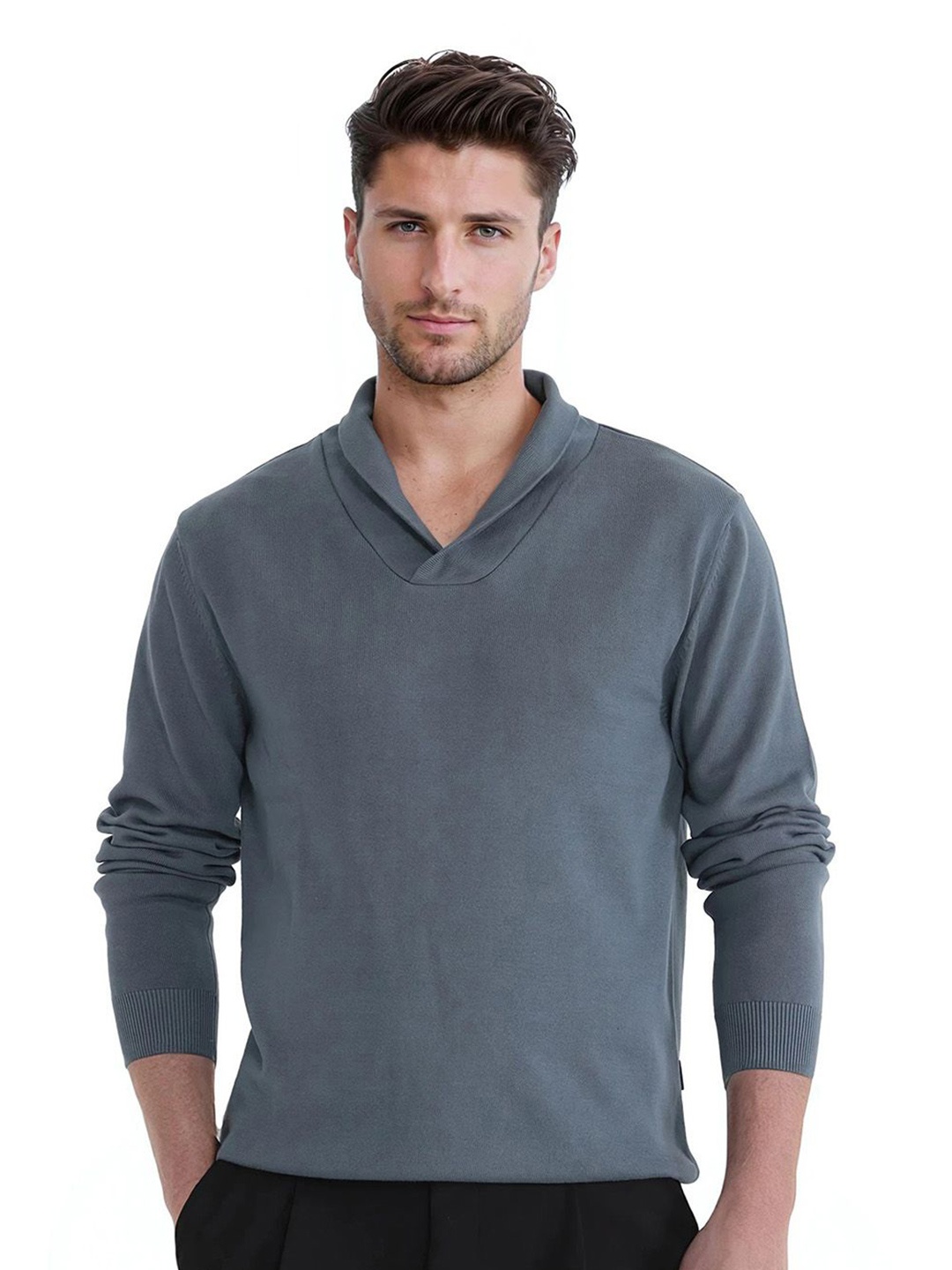 

RARE RABBIT Men Cotton Pullover, Grey
