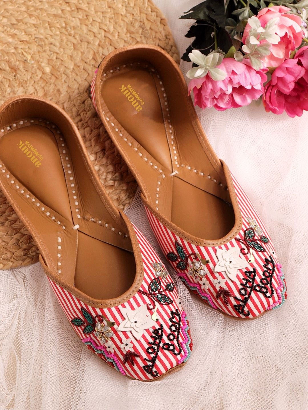 

Anouk Women Mojaris with Embroidered Flats, Multi