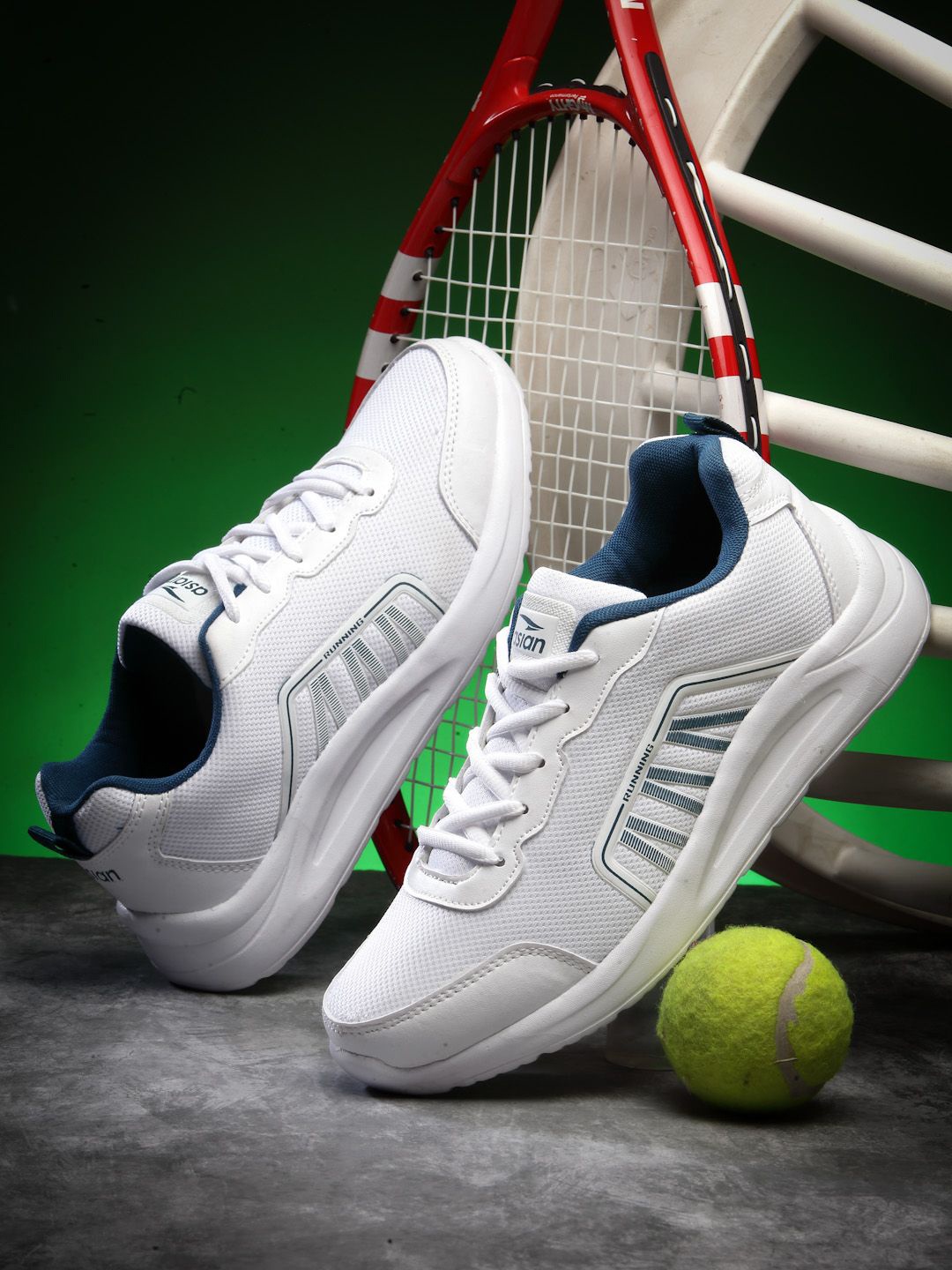 

ASIAN Men Mesh Running Non-Marking Shoes, White