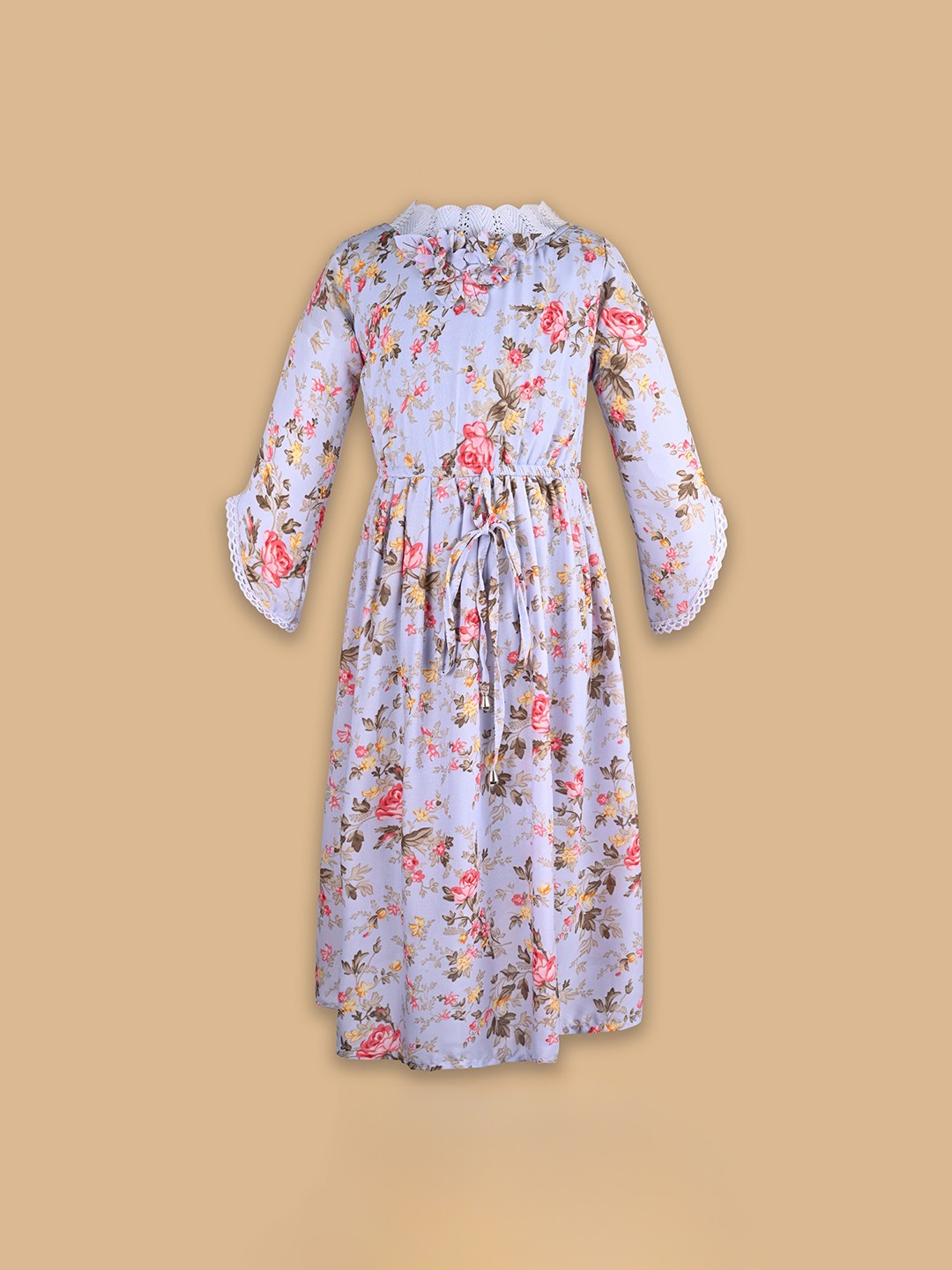 

Wish Karo Floral Print Chiffon Fit & Flare Dress, Blue