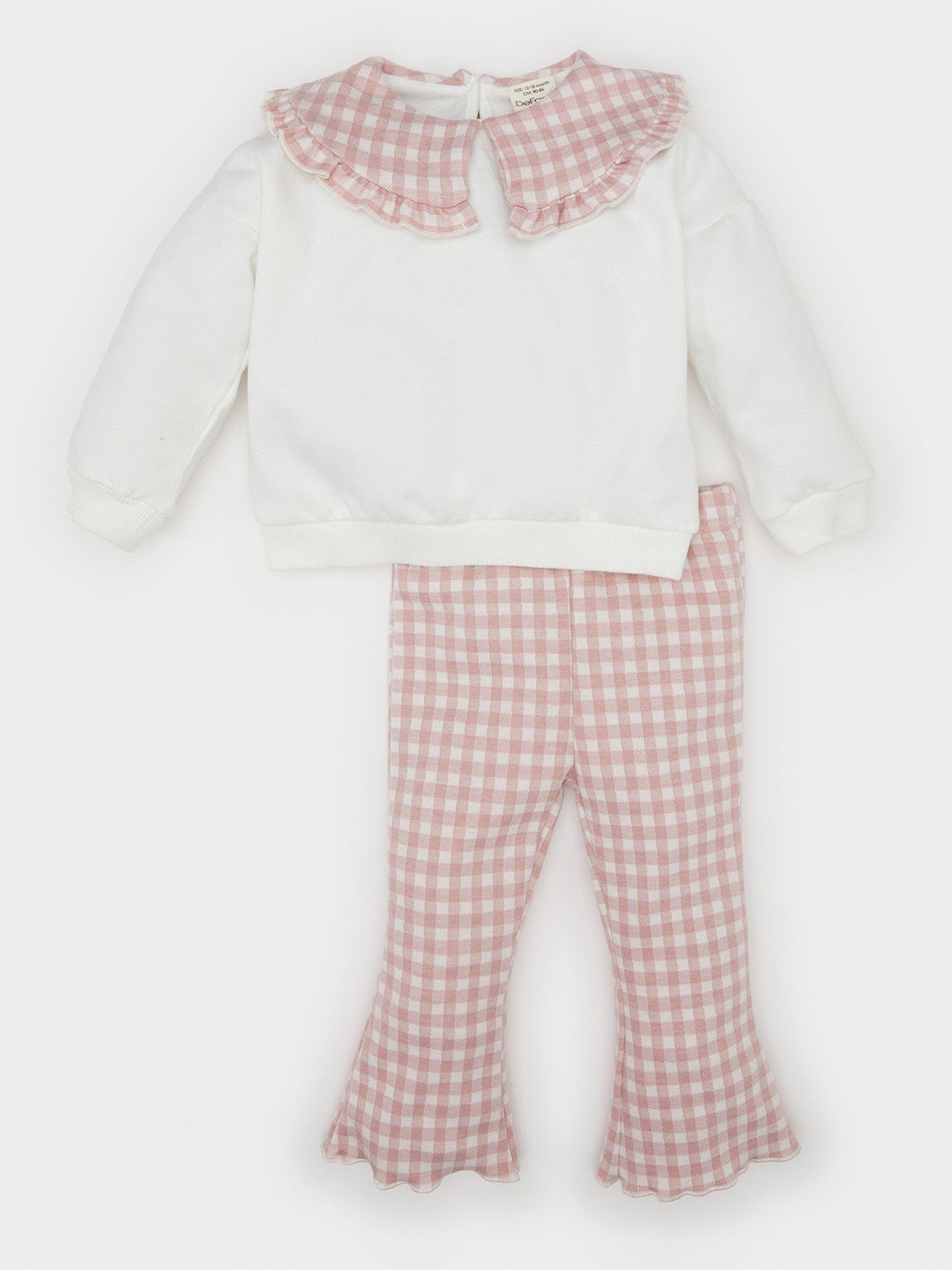 

DeFacto Girls Checked Top with Trousers, White