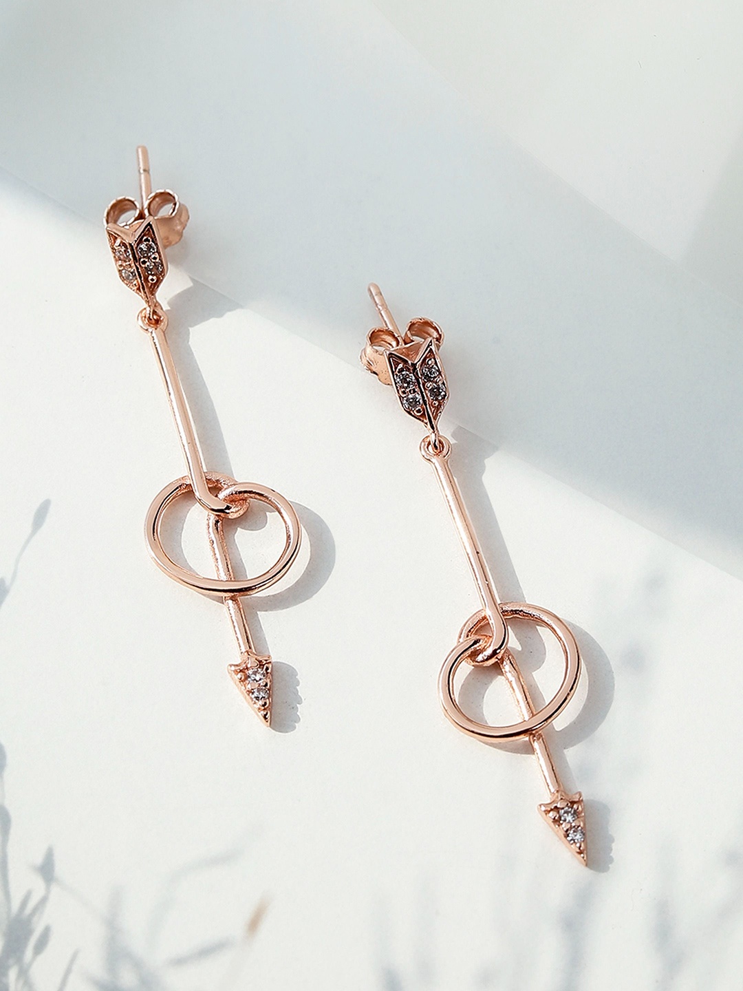 

DIAVO Contemporary Drop Earrings, Rose gold