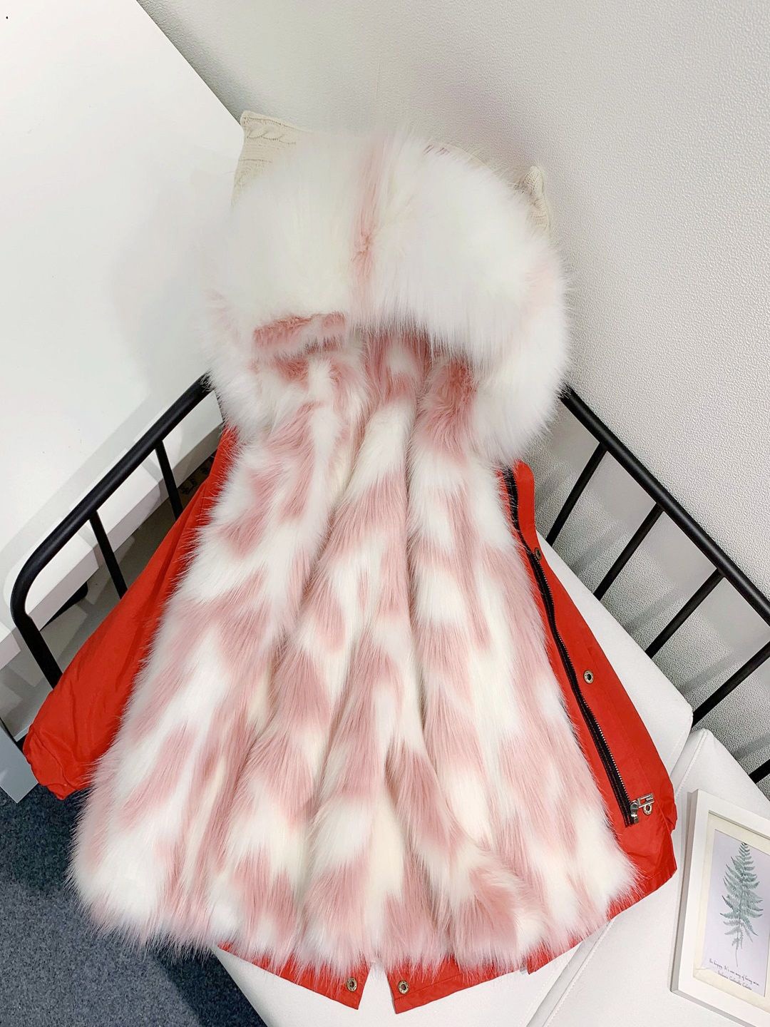 

Xsole Kids Faux Fur Trim Open Front Jacket, Pink