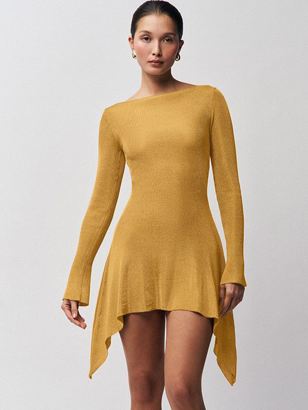 

DressBerry Women Backless A-Line Dress, Gold