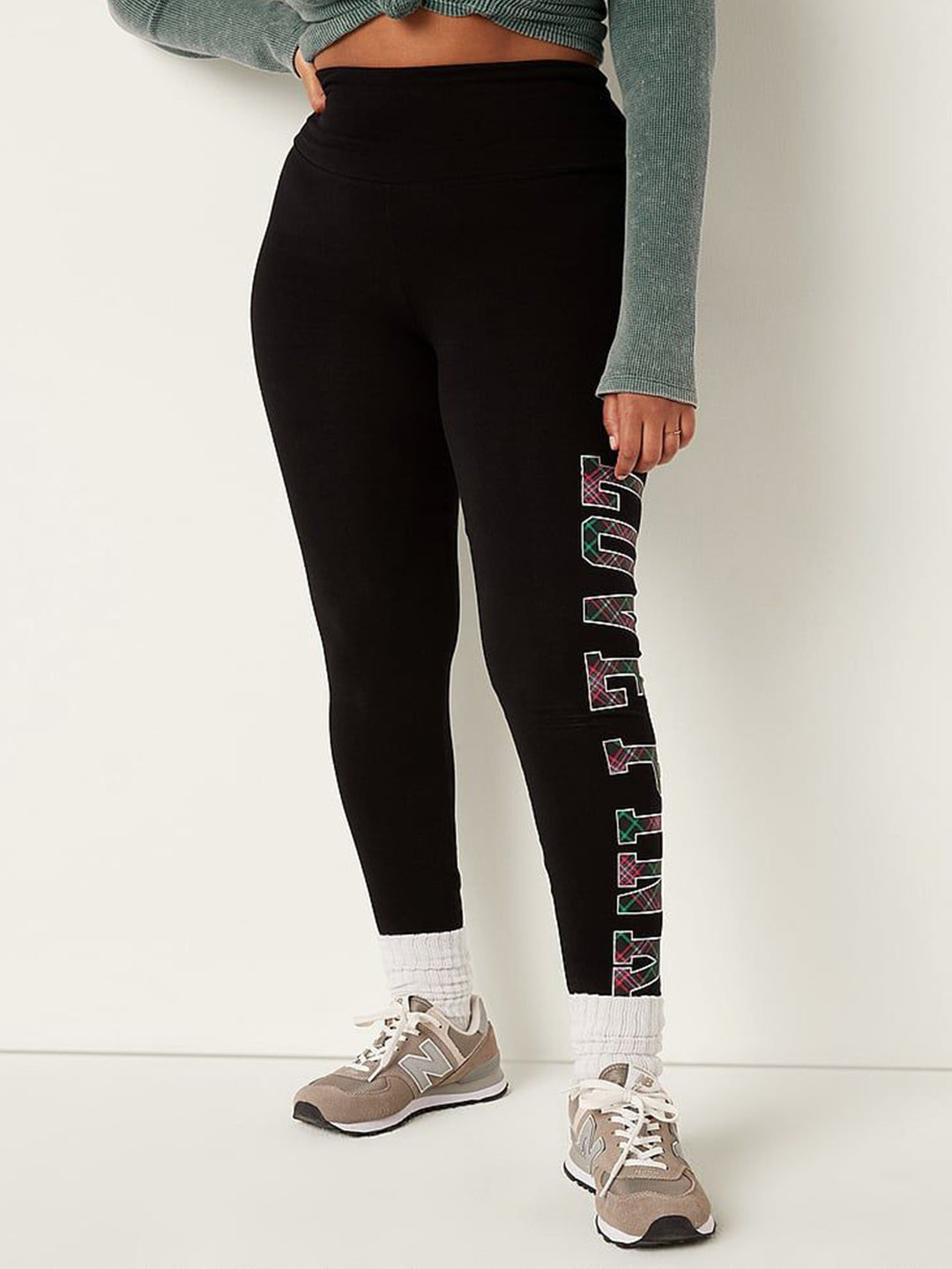 

Victoria's Secret Women High-Rise Ankle-Length Gym Tights, Black