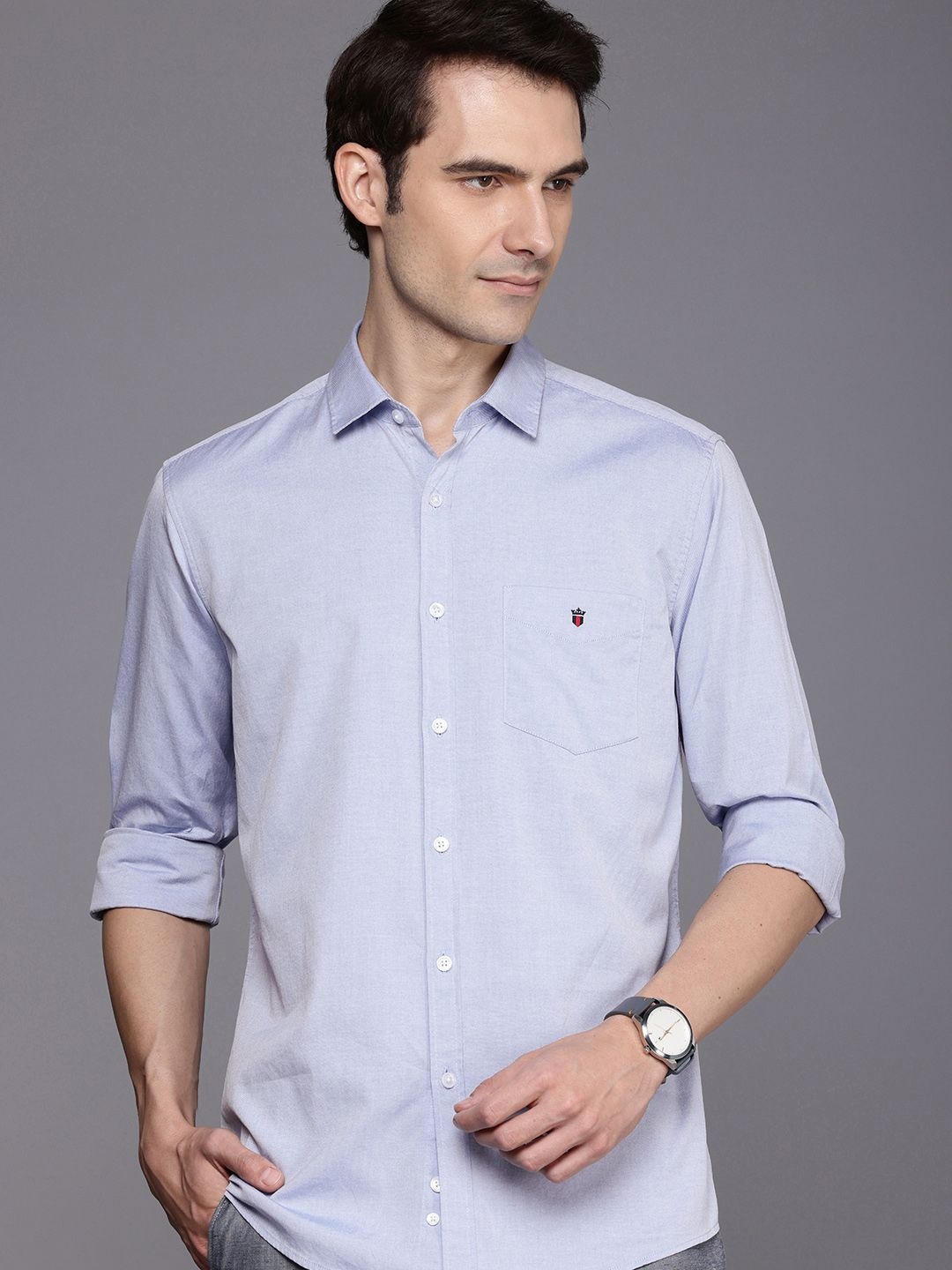 

Louis Philippe Sport Slim Fit Pure Cotton Casual Shirt, Blue