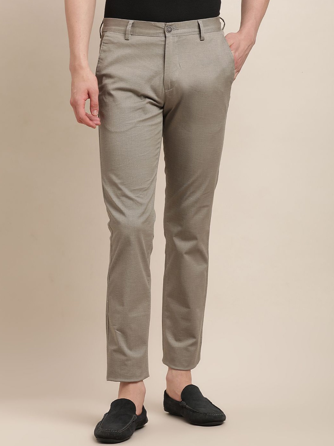 

Turtle Men Relaxed Skinny Fit Chinos Trousers, Grey
