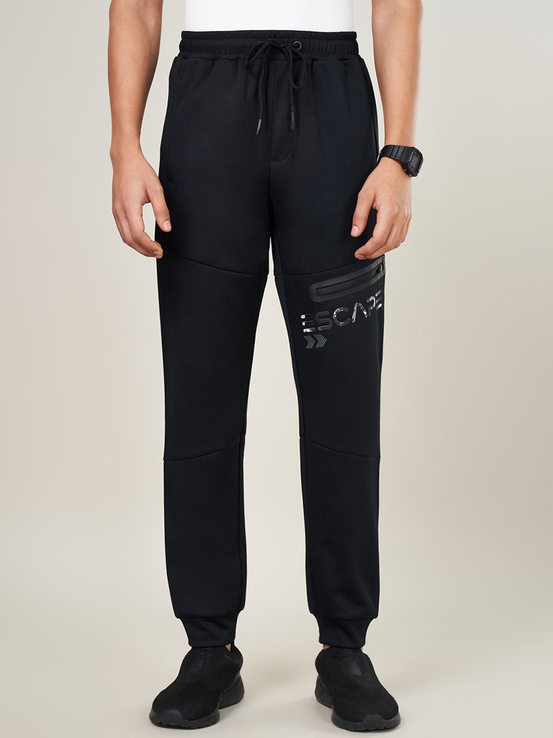 

Ajile by Pantaloons Men Mid Rise Joggers, Black