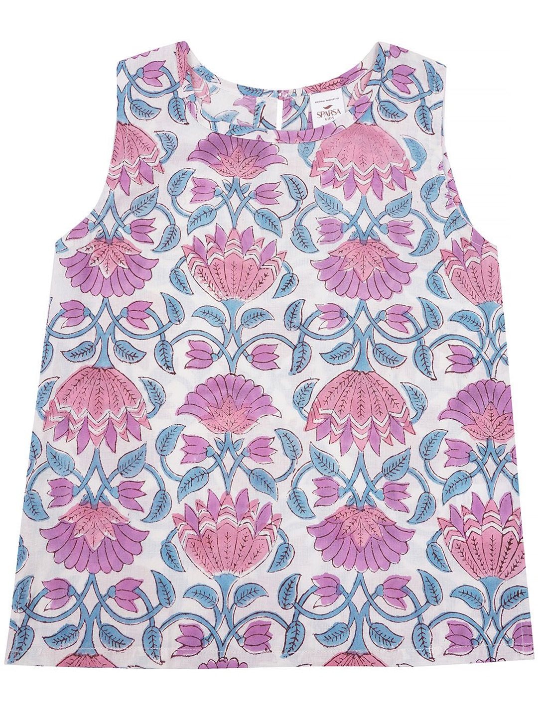 

SPARSA Floral Print Cotton Top, Pink