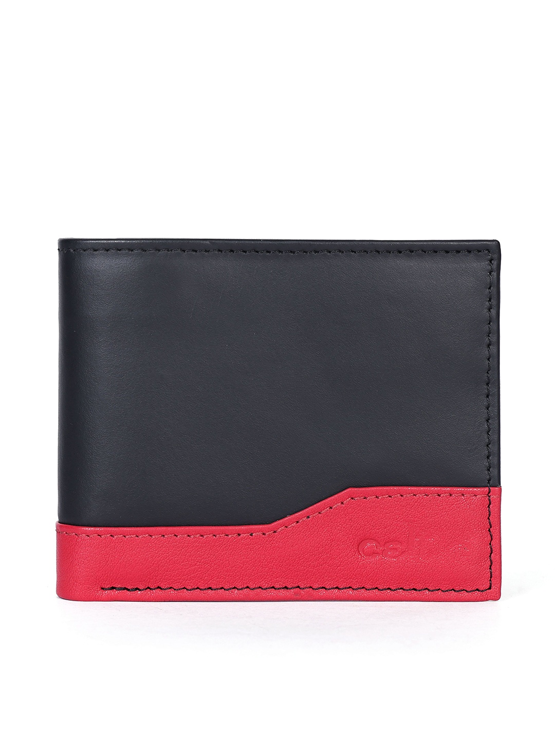 

Celtic Men Colourblocked Leather Two Fold Wallet, Black