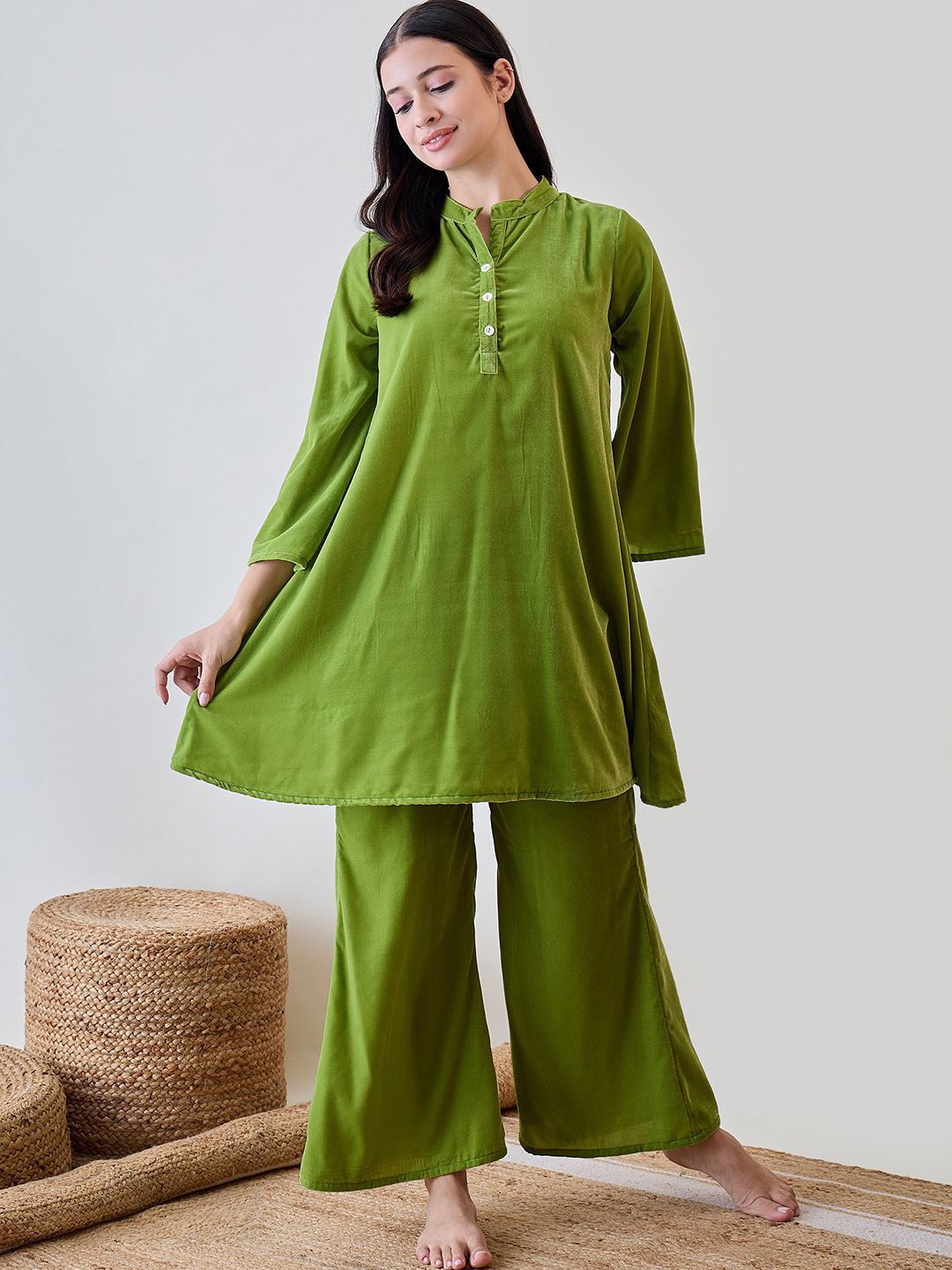 

The Kaftan Company Women Night suit, Green