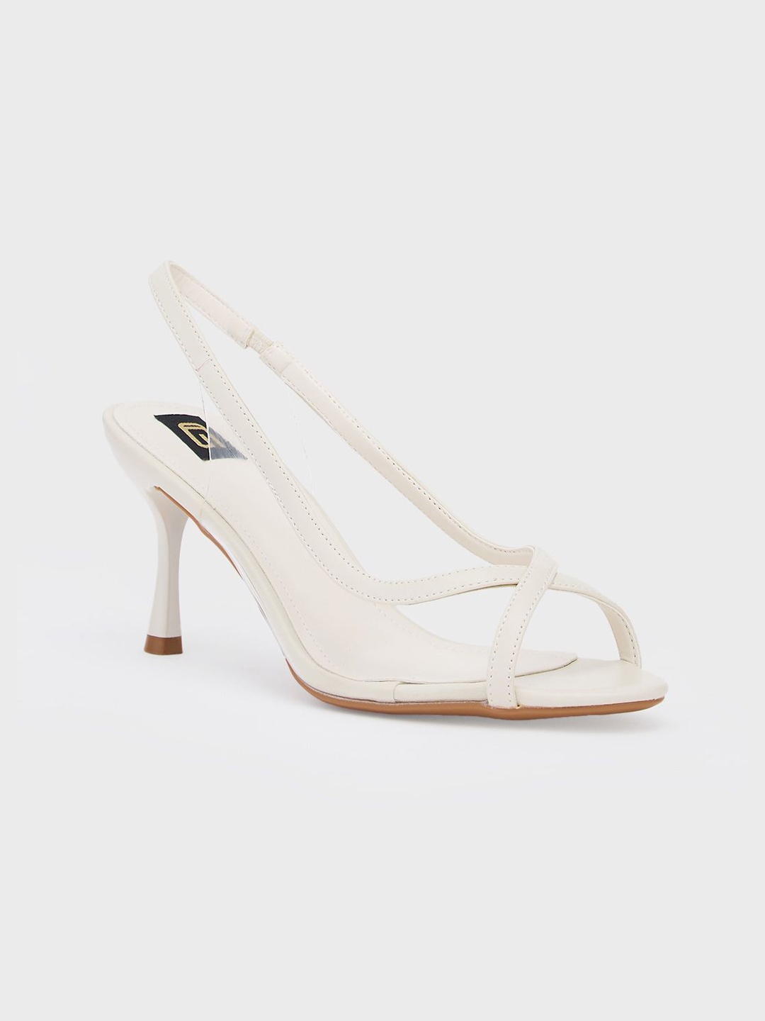 

Sole To Soul Party Slim Heeled Sandals with Bows, Cream