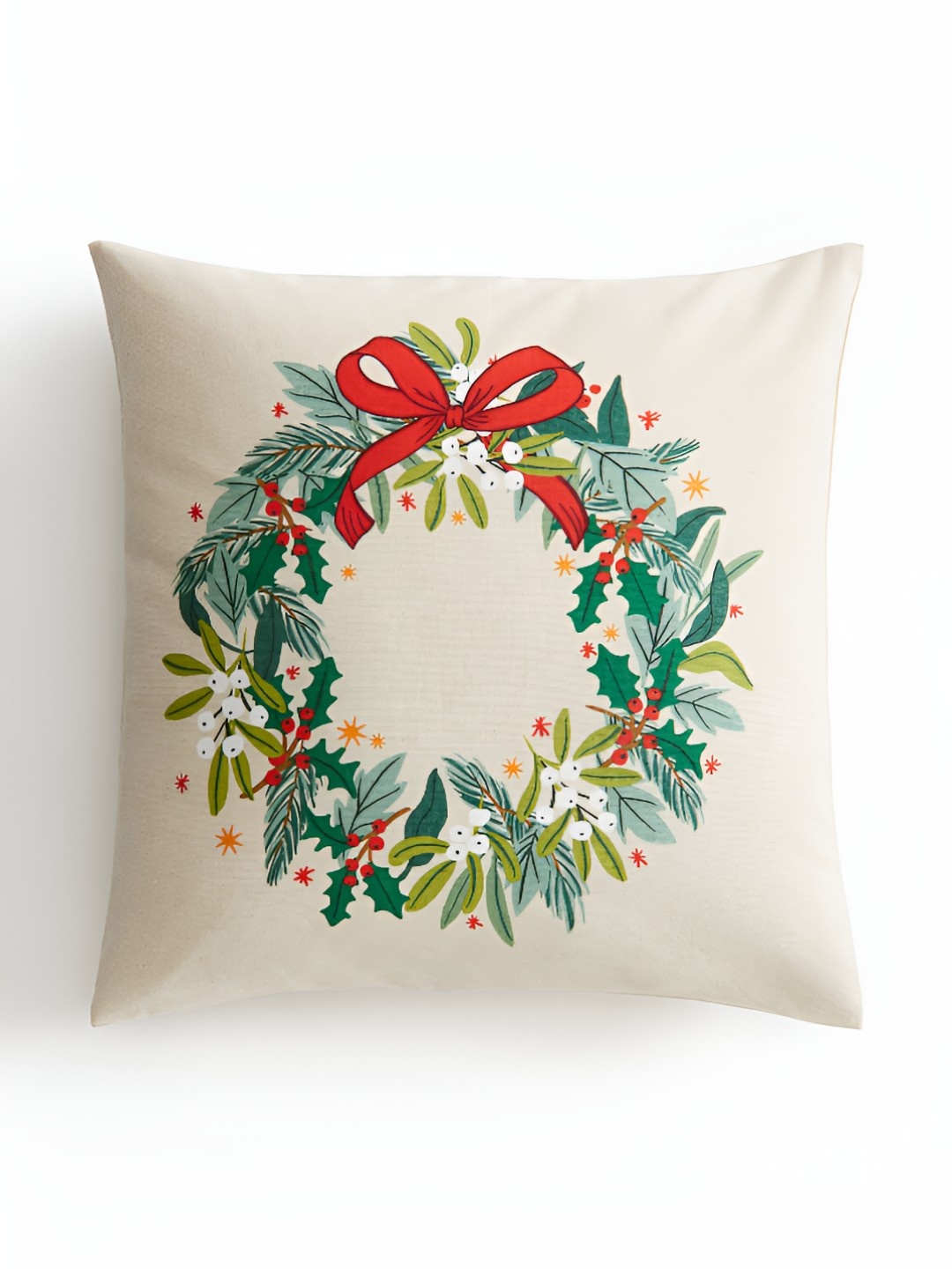 

H&M White Printed Cotton Cushion Cover