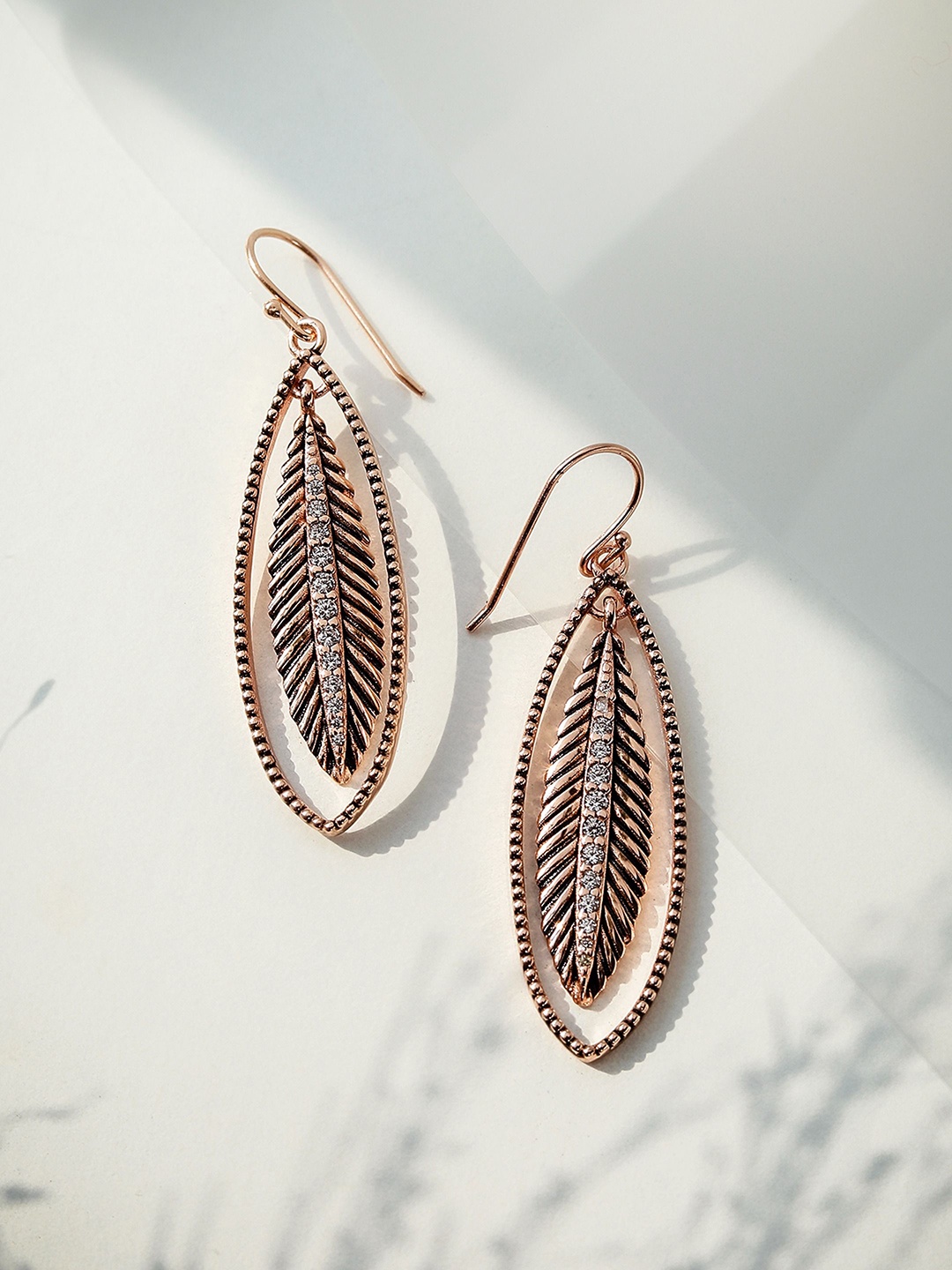 

DIAVO Contemporary Hoop Earrings, Rose gold