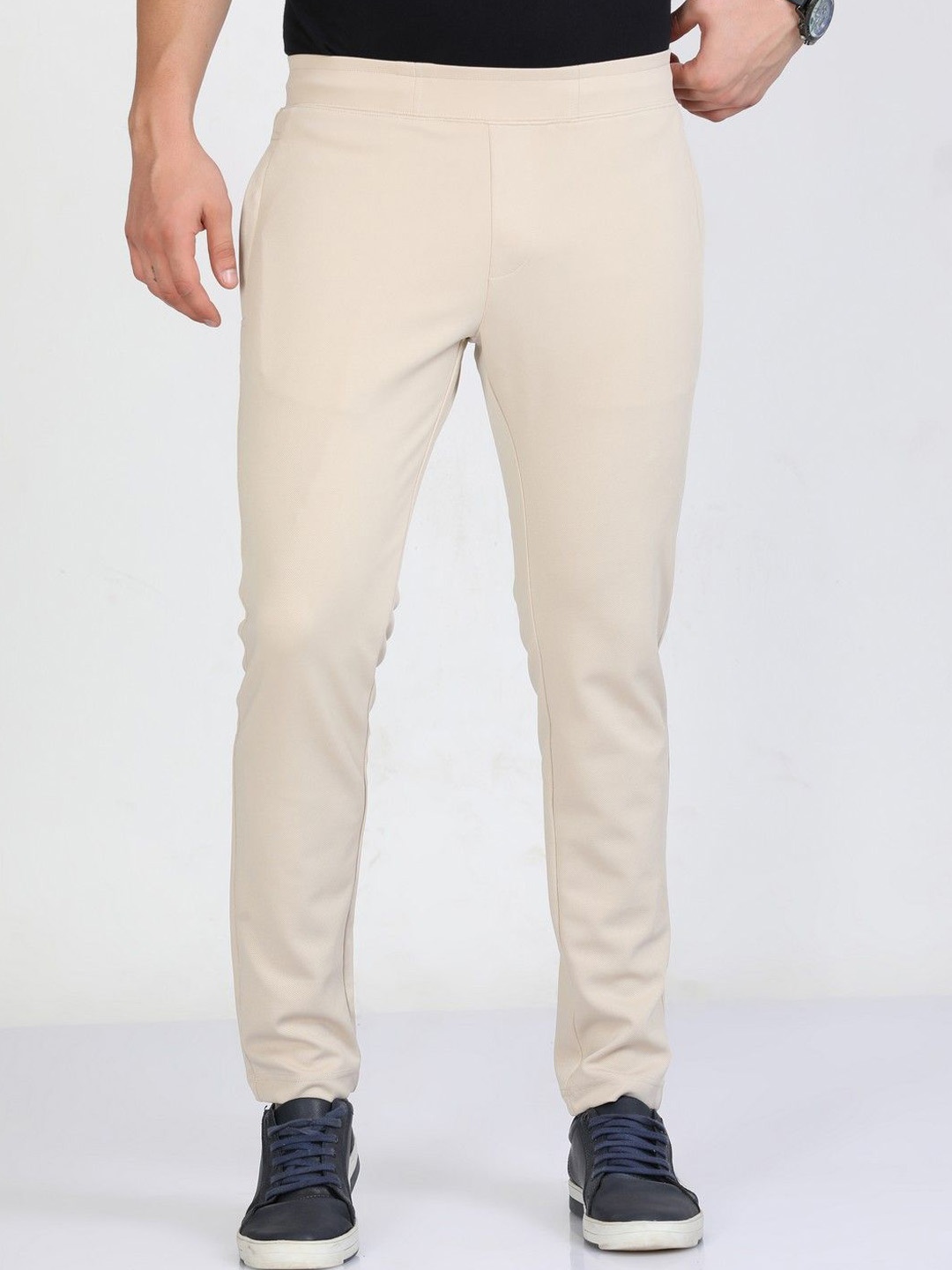 

NEVER NEUD Men Urban Slim Slim Fit Joggers Trousers, Beige