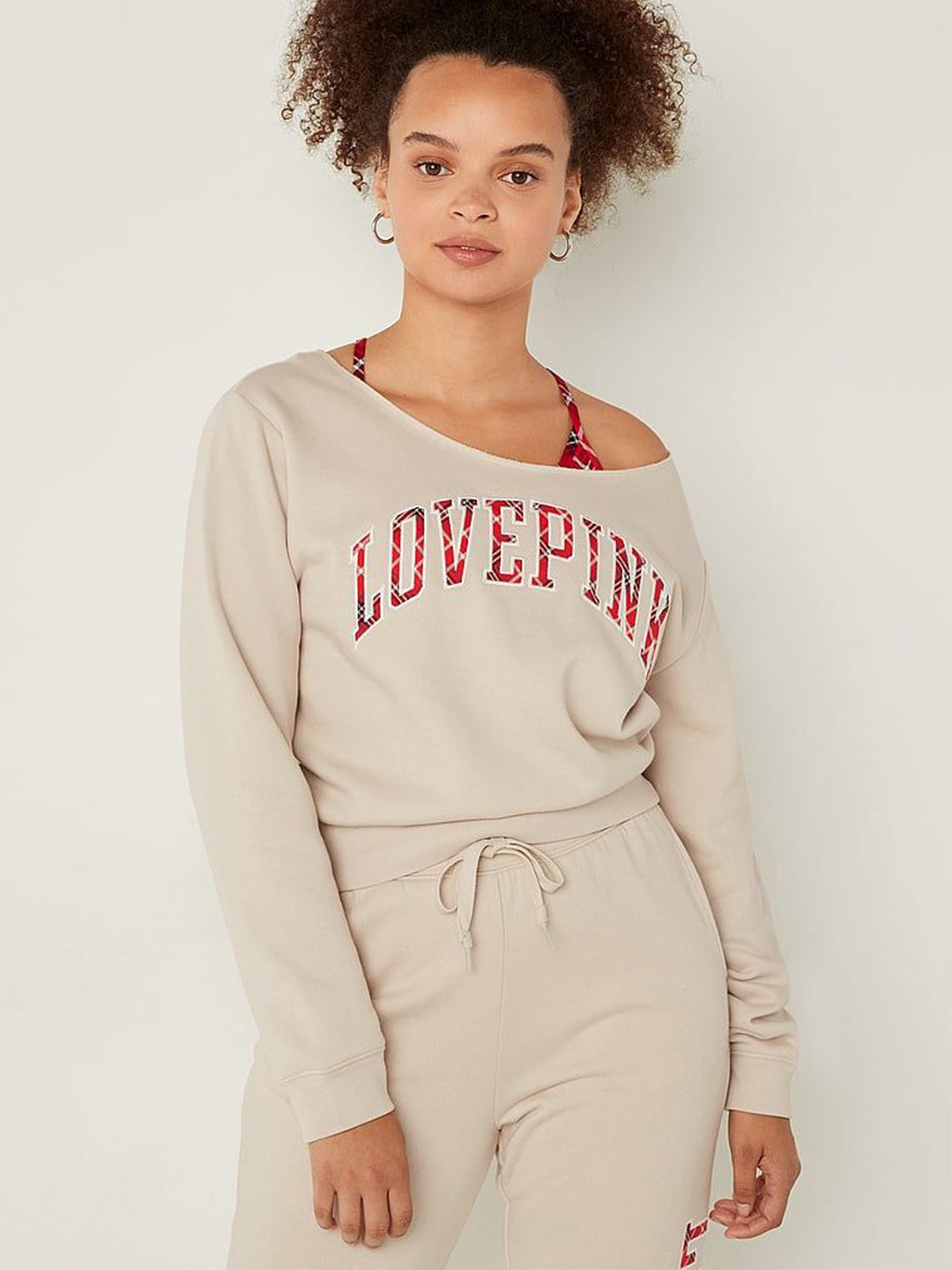 

Victoria's Secret Women Women Cotton Typography Printed Sweatshirt, Off white