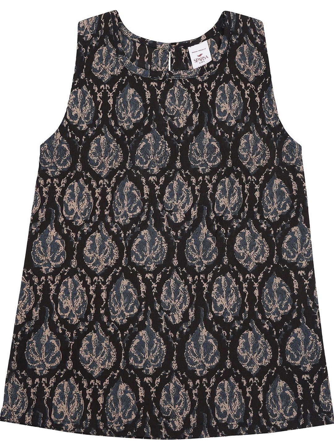 

SPARSA Print Cotton Top, Black