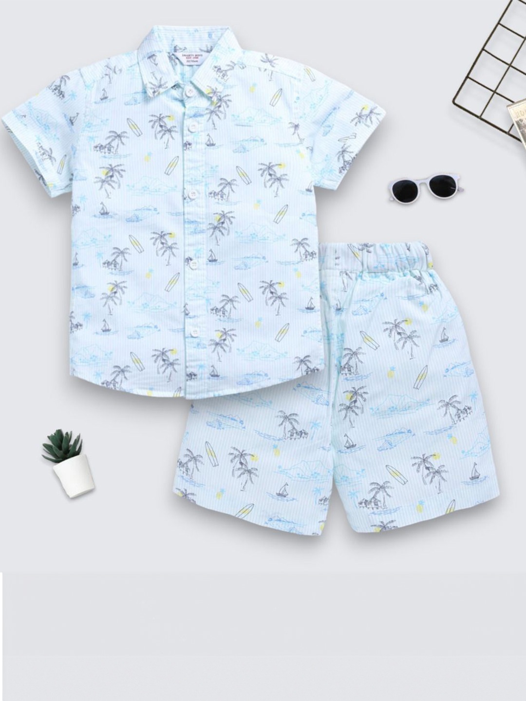 

WINSWORLD ENTERPRISE Unisex Kids Printed Shirt with Shorts, Blue