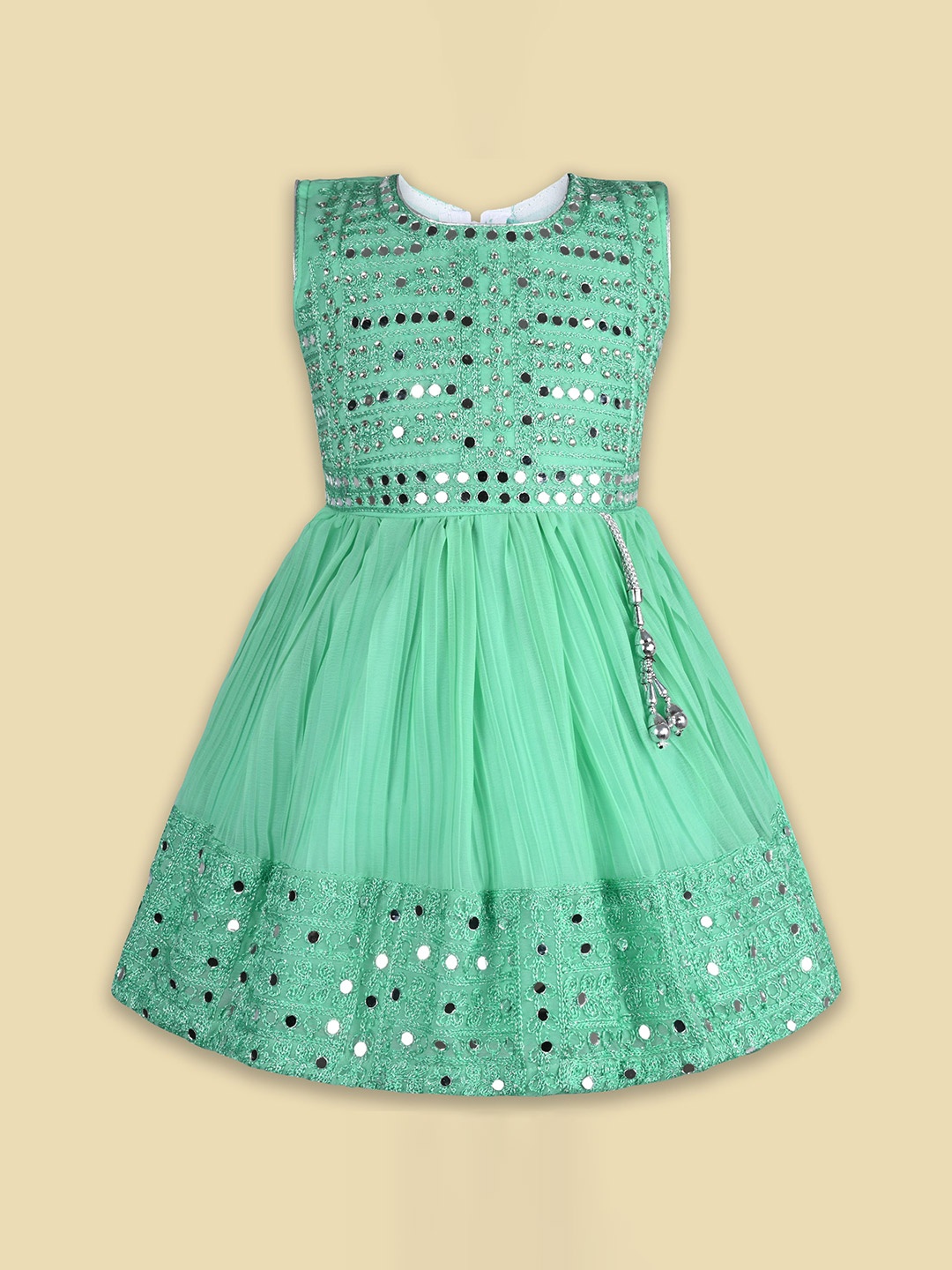 

Wish Karo Floral Georgette A-Line Dress, Sea green