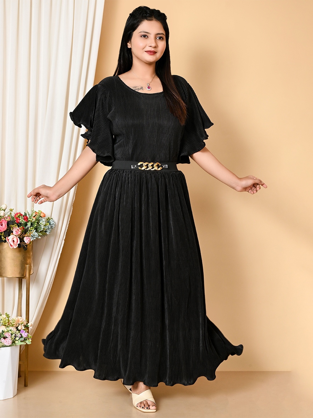 

BAESD Fit & Flare Maxi Dress, Black